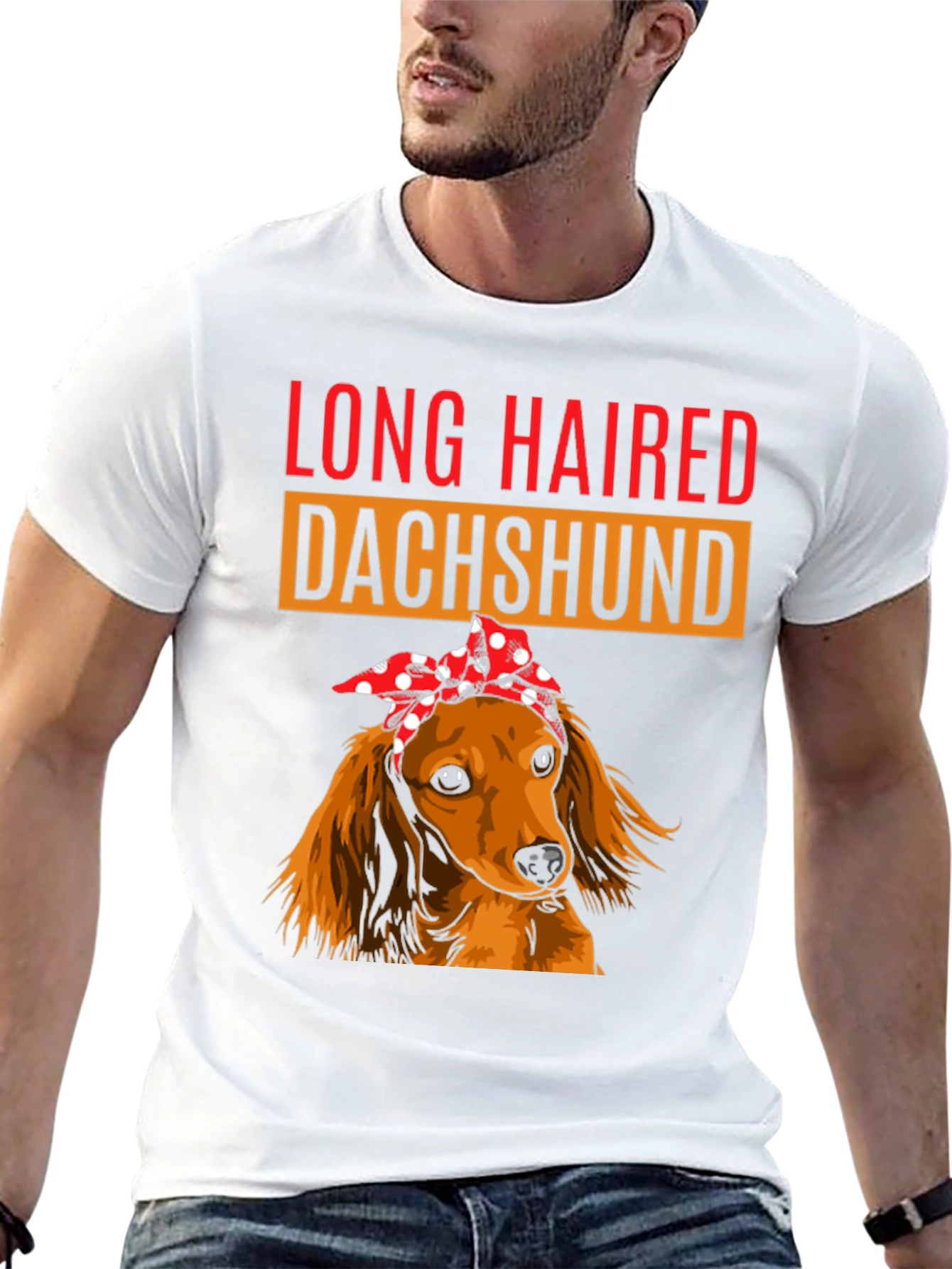 Long Haired Dachshund Bandana T-Shirt