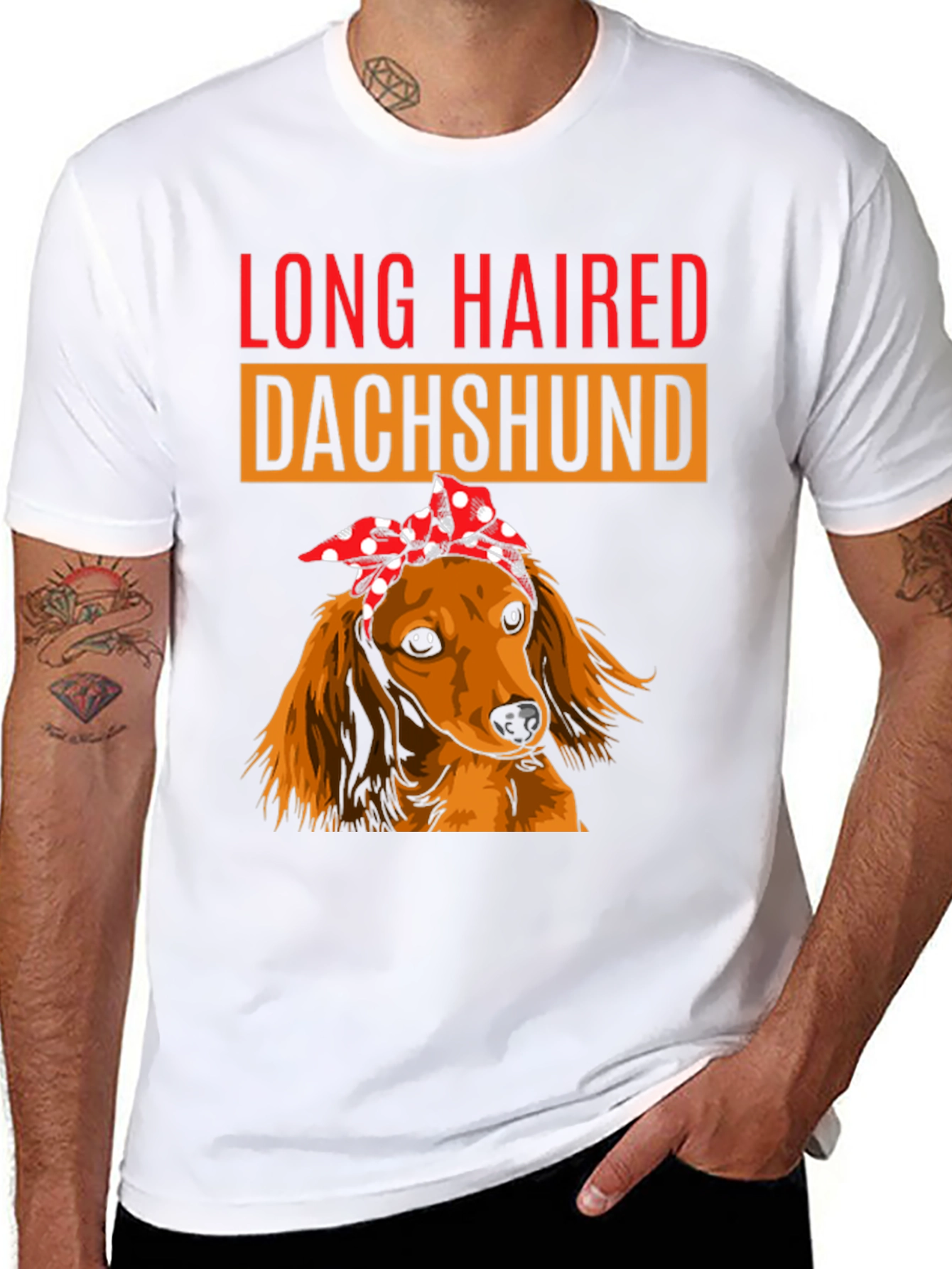 Long Haired Dachshund Bandana T-Shirt