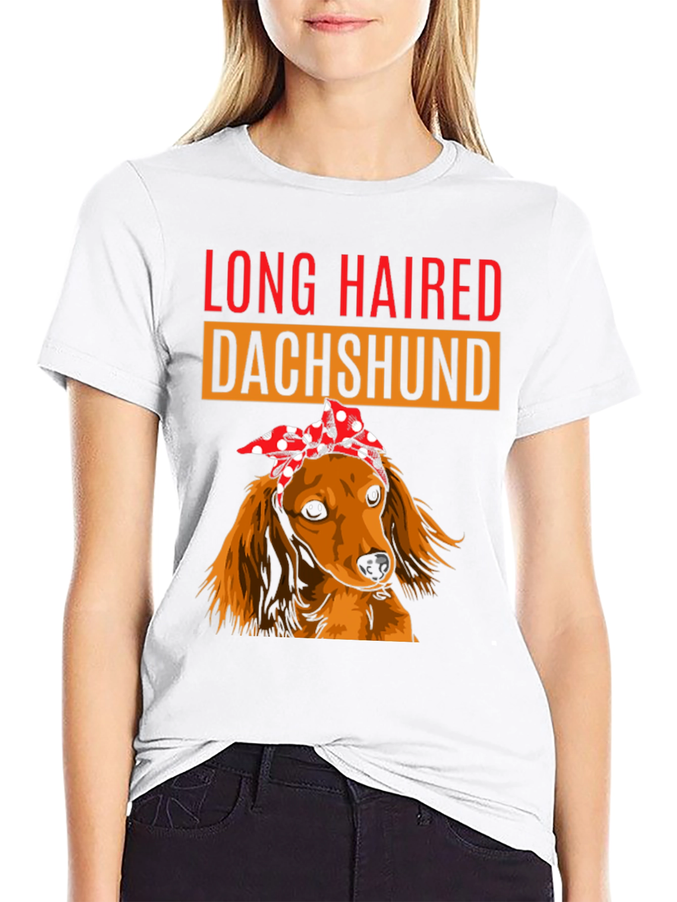 Long Haired Dachshund Bandana T-Shirt