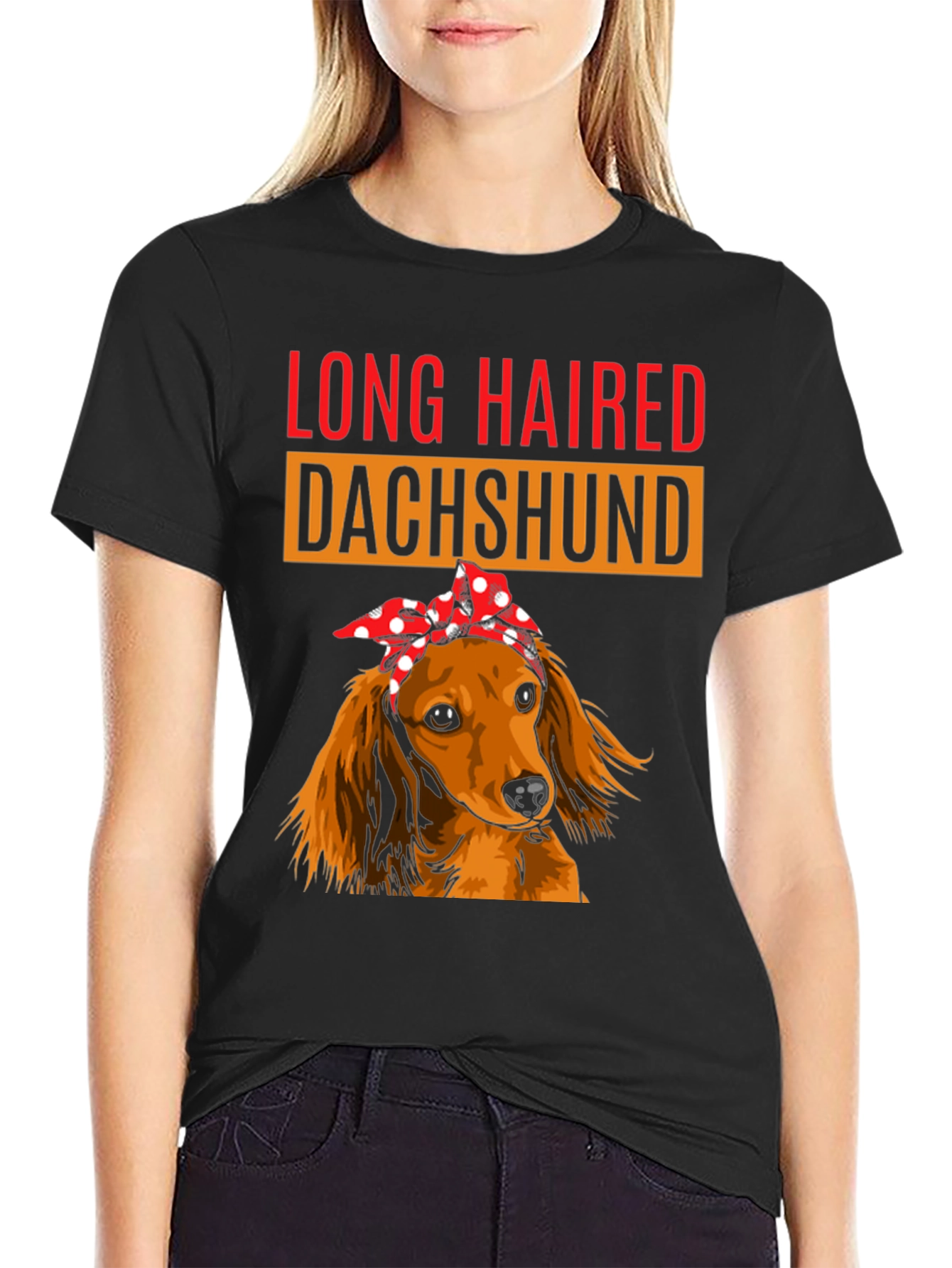 Long Haired Dachshund Bandana T-Shirt