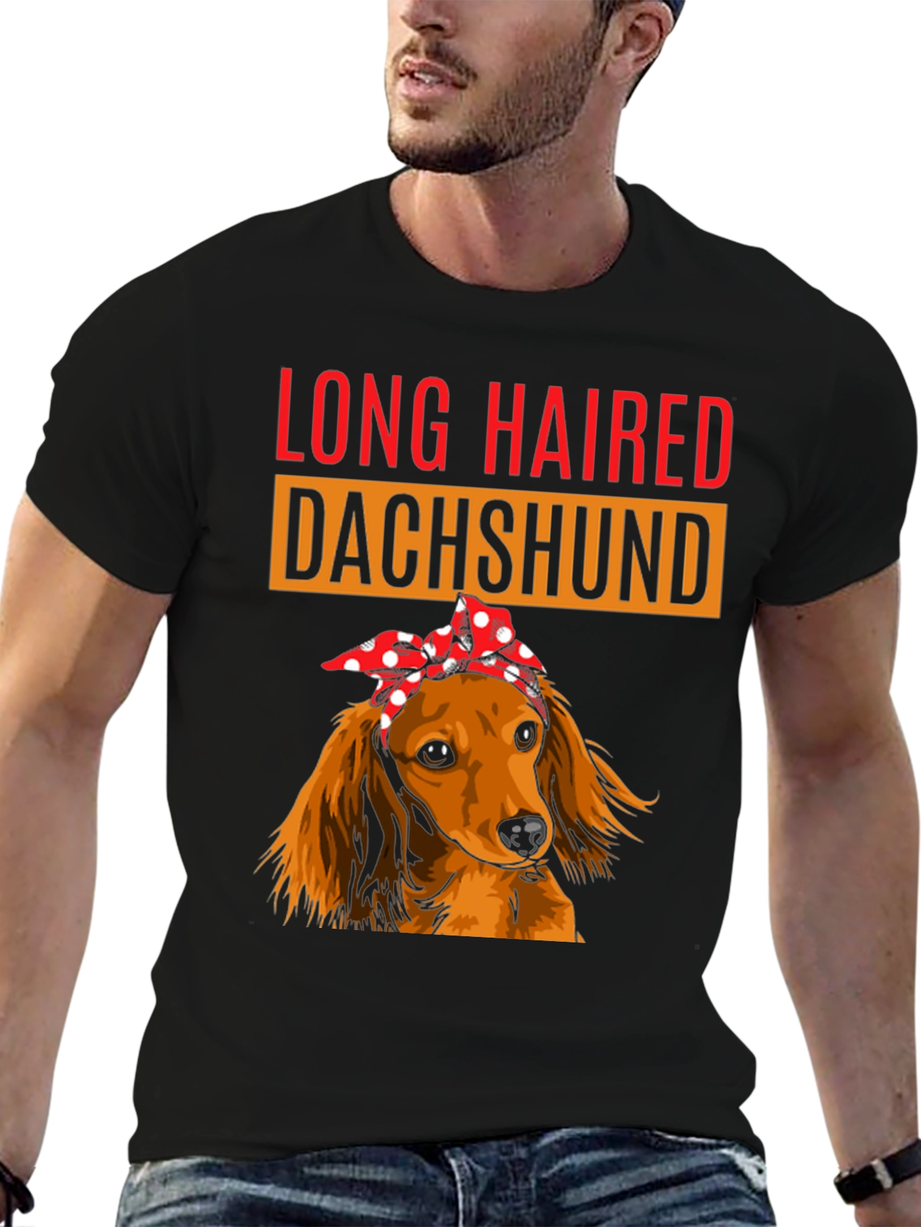 Long Haired Dachshund Bandana T-Shirt