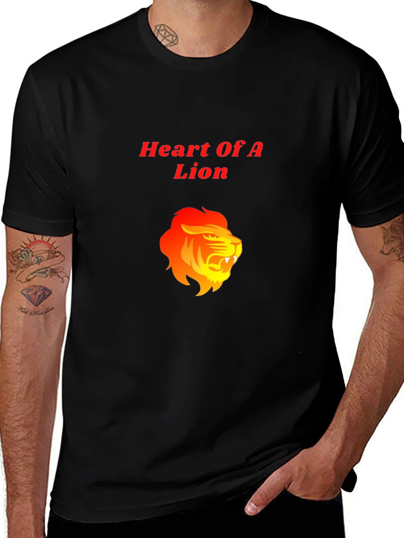 Heart of a Lion Graphic Tee - Black T-Shirt