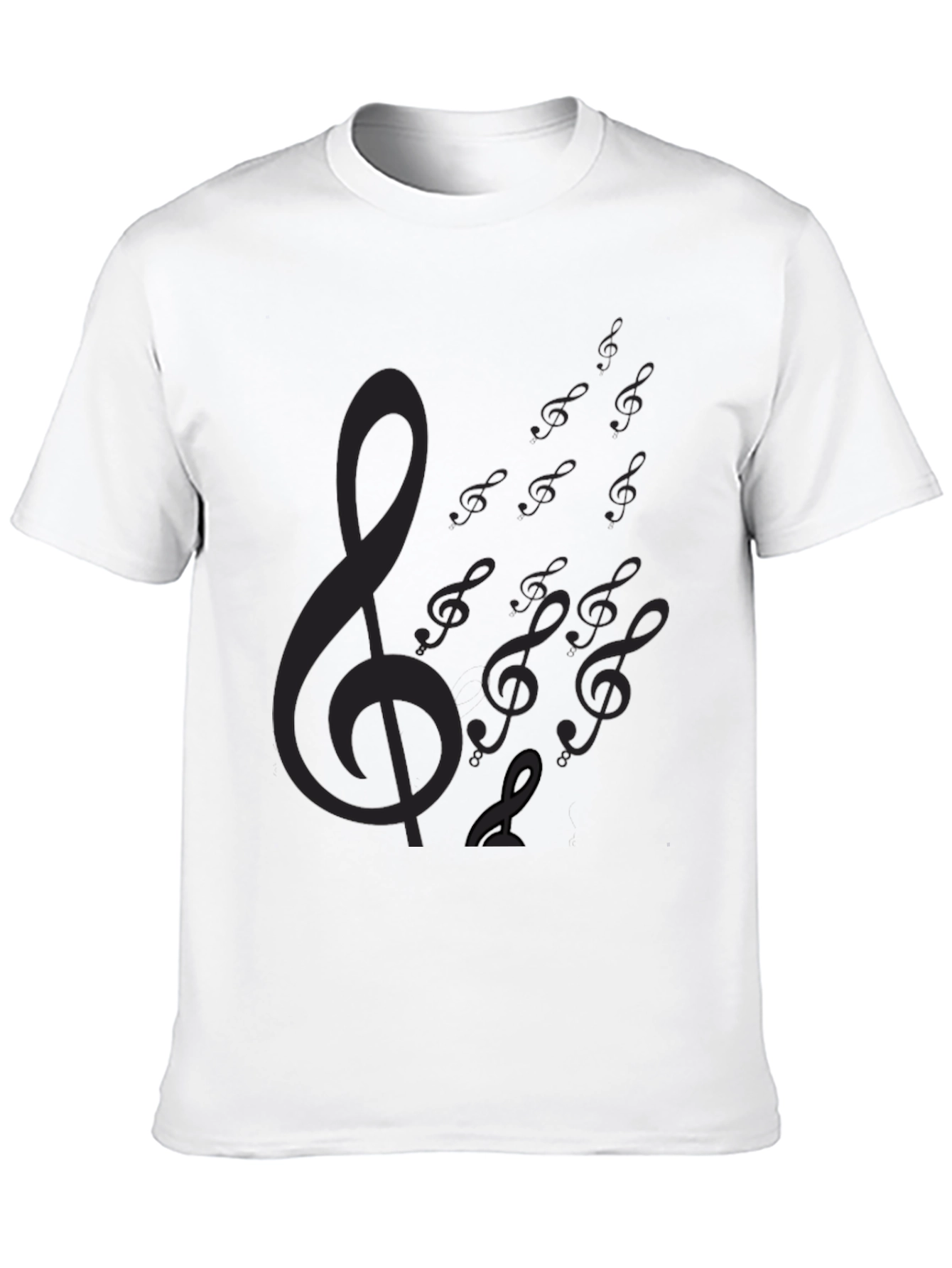 Mens Black Music Note Graphic Tee