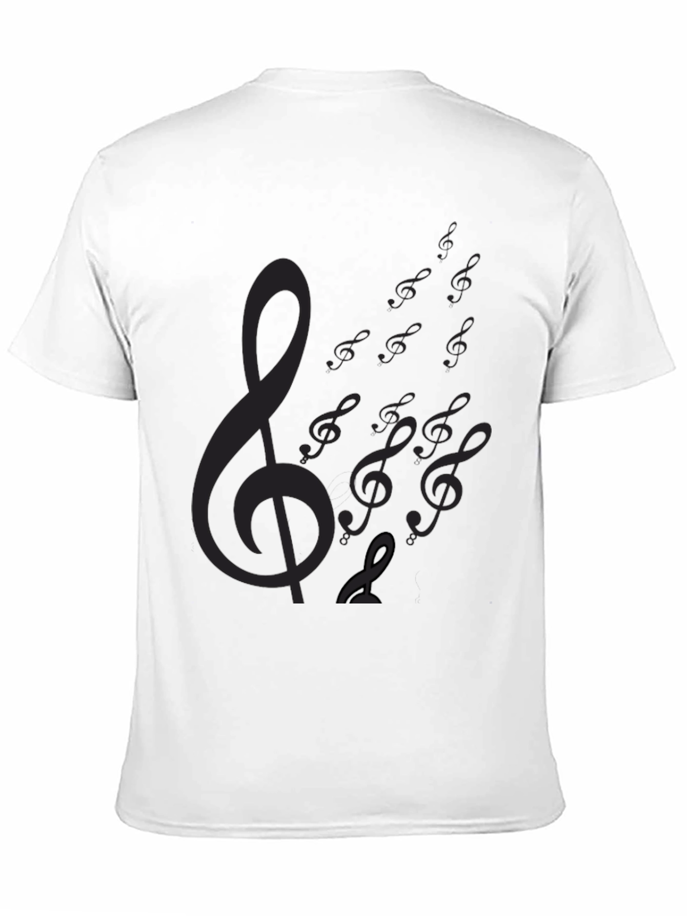 Mens Black Music Note Graphic Tee