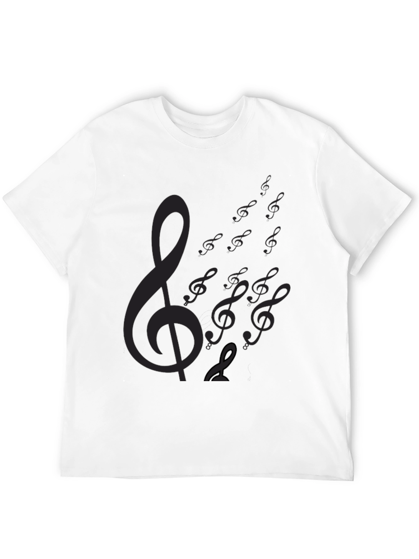 Mens Black Music Note Graphic Tee