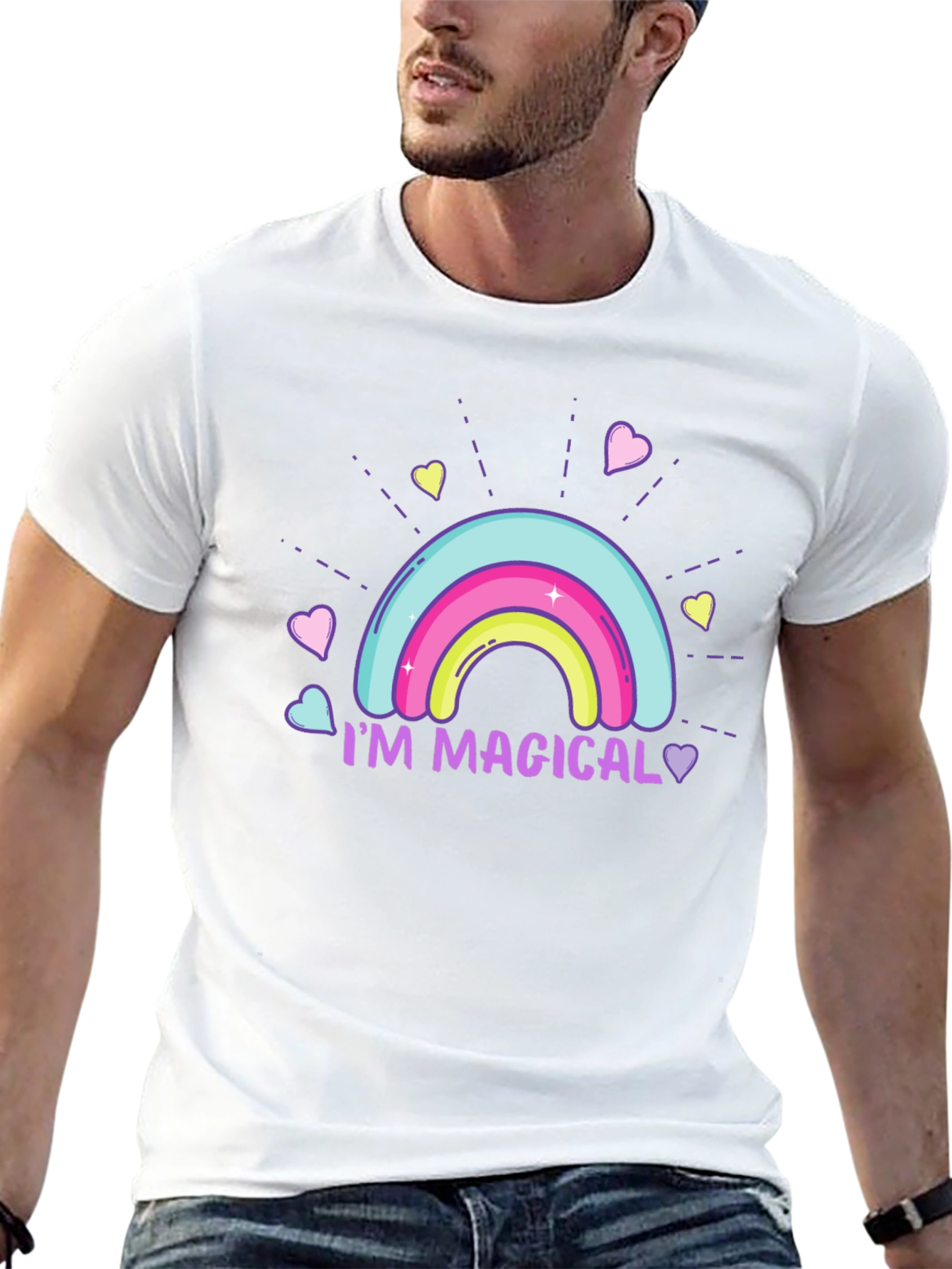 Im Magical Rainbow Graphic Black T-Shirt