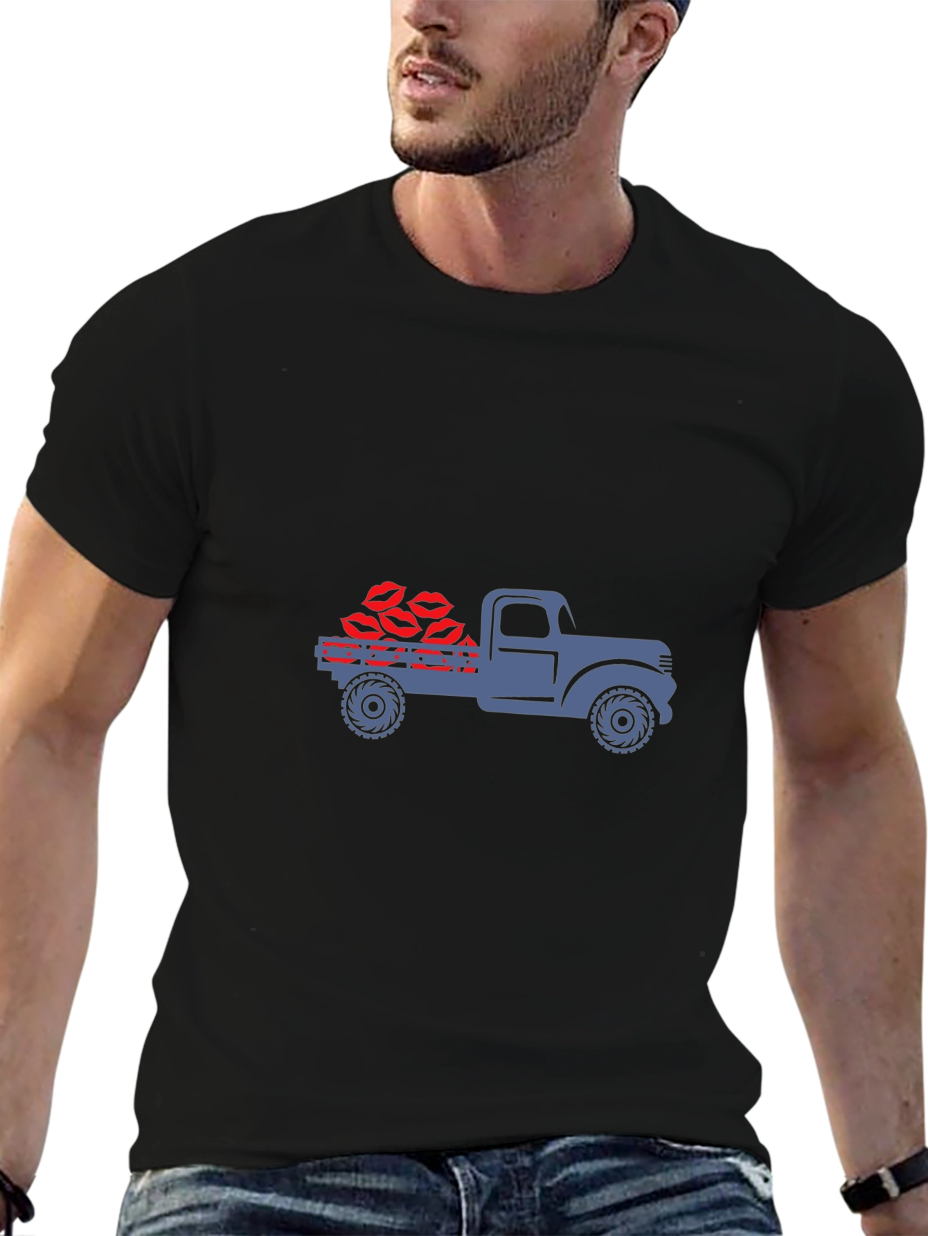 Truck Full of Kisses Graphic Tee - Black