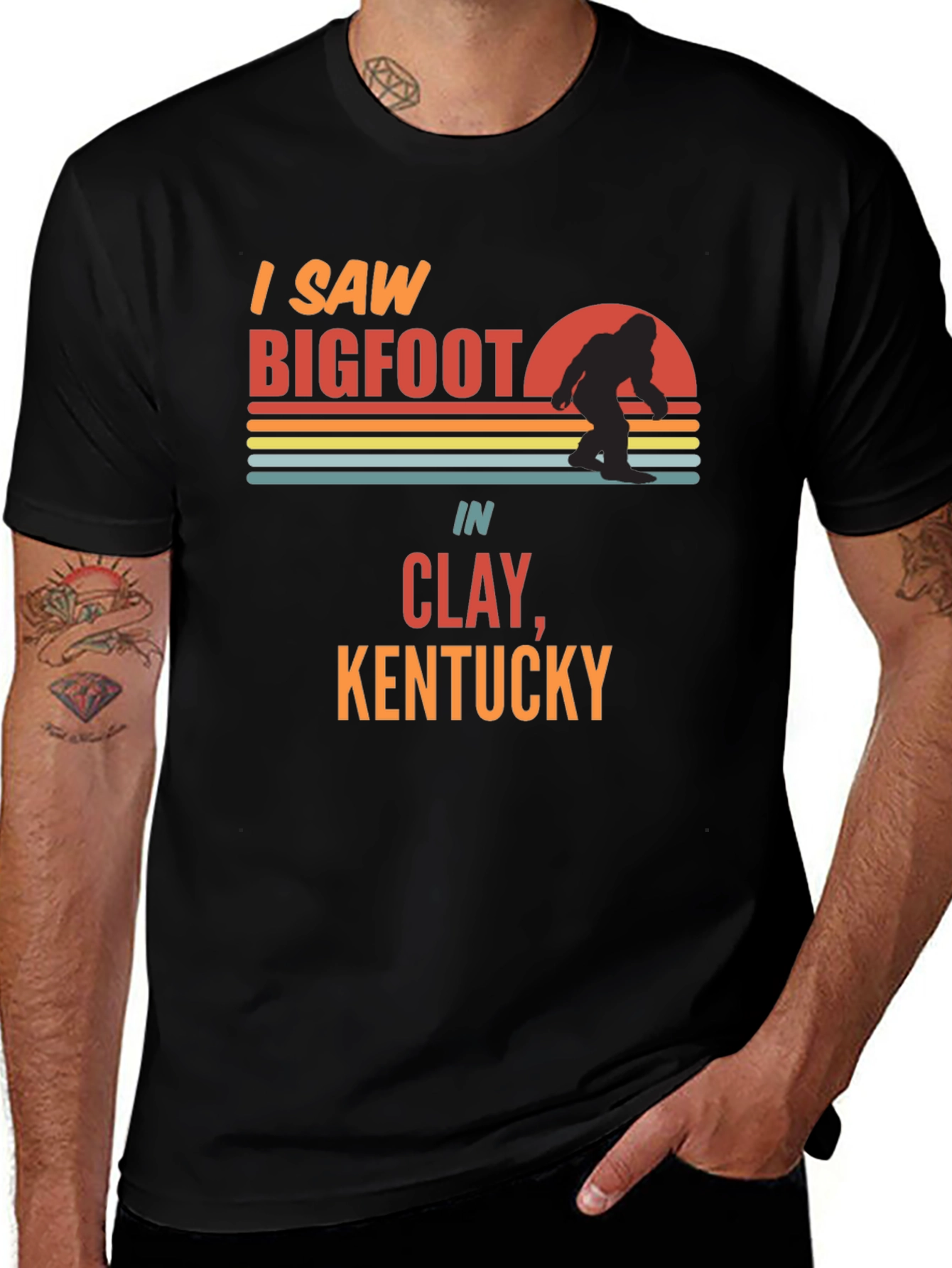 I Saw Bigfoot T-Shirt Clay Kentucky Novelty Tee