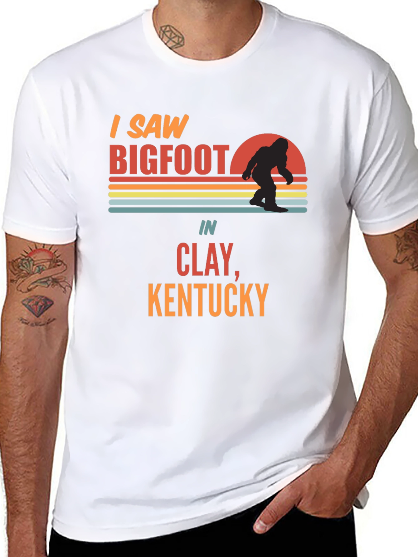 I Saw Bigfoot T-Shirt Clay Kentucky Novelty Tee