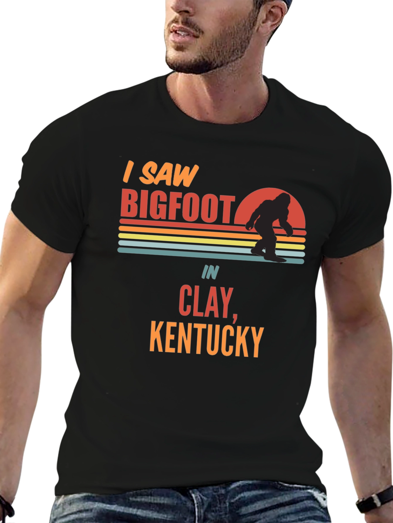 I Saw Bigfoot T-Shirt Clay Kentucky Novelty Tee