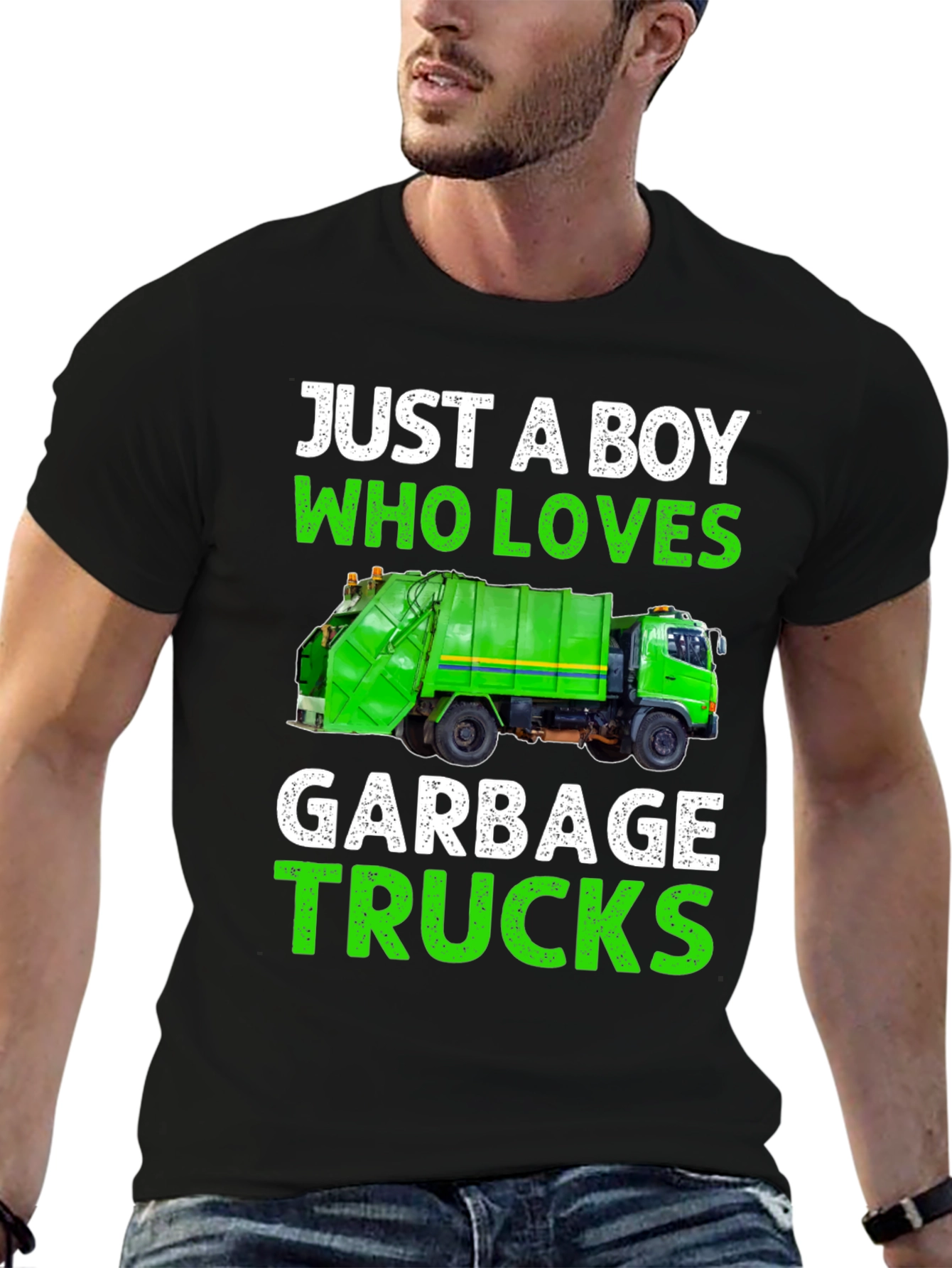 Boy Loves Garbage Trucks T-Shirt