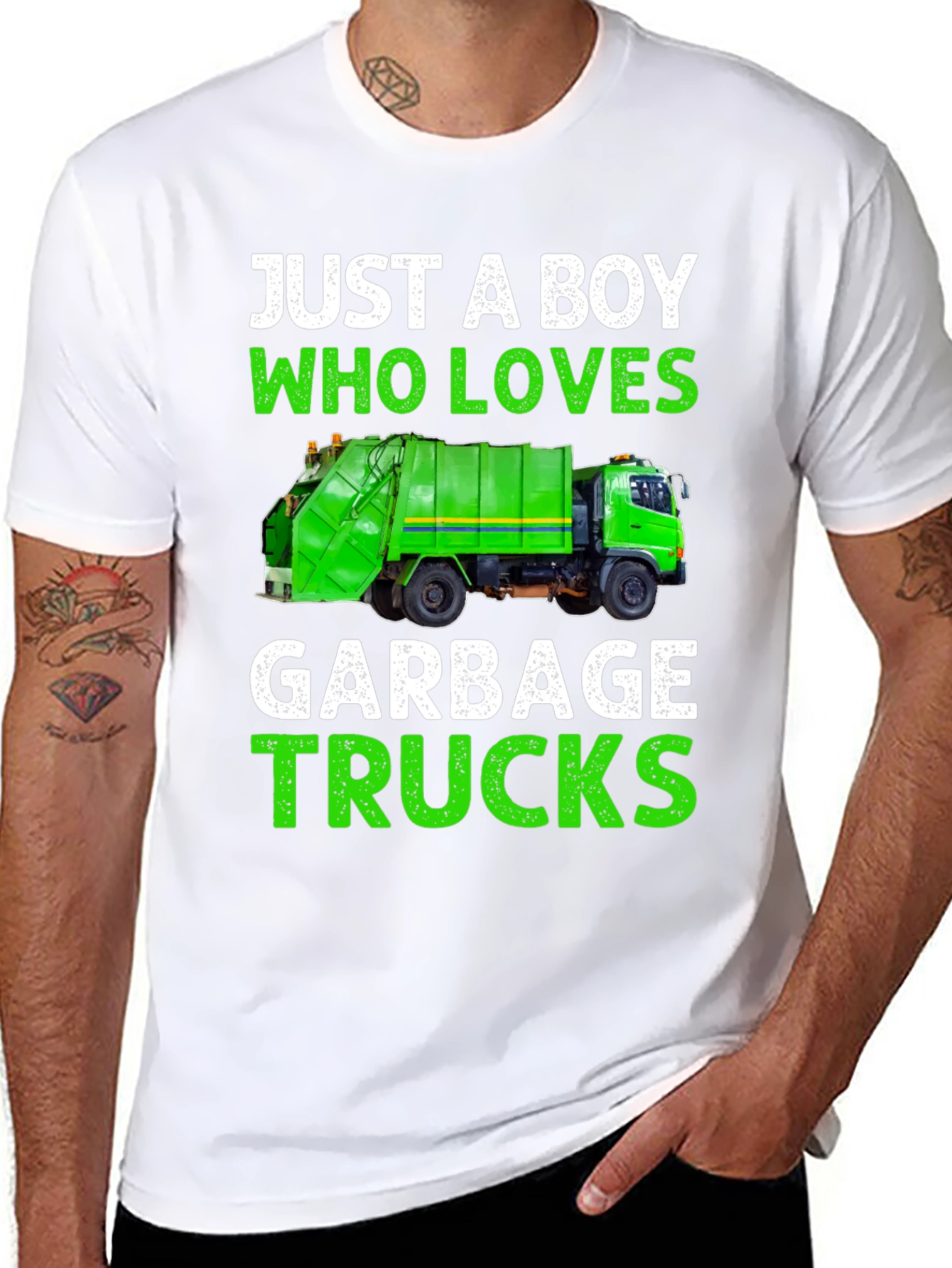 Boy Loves Garbage Trucks T-Shirt