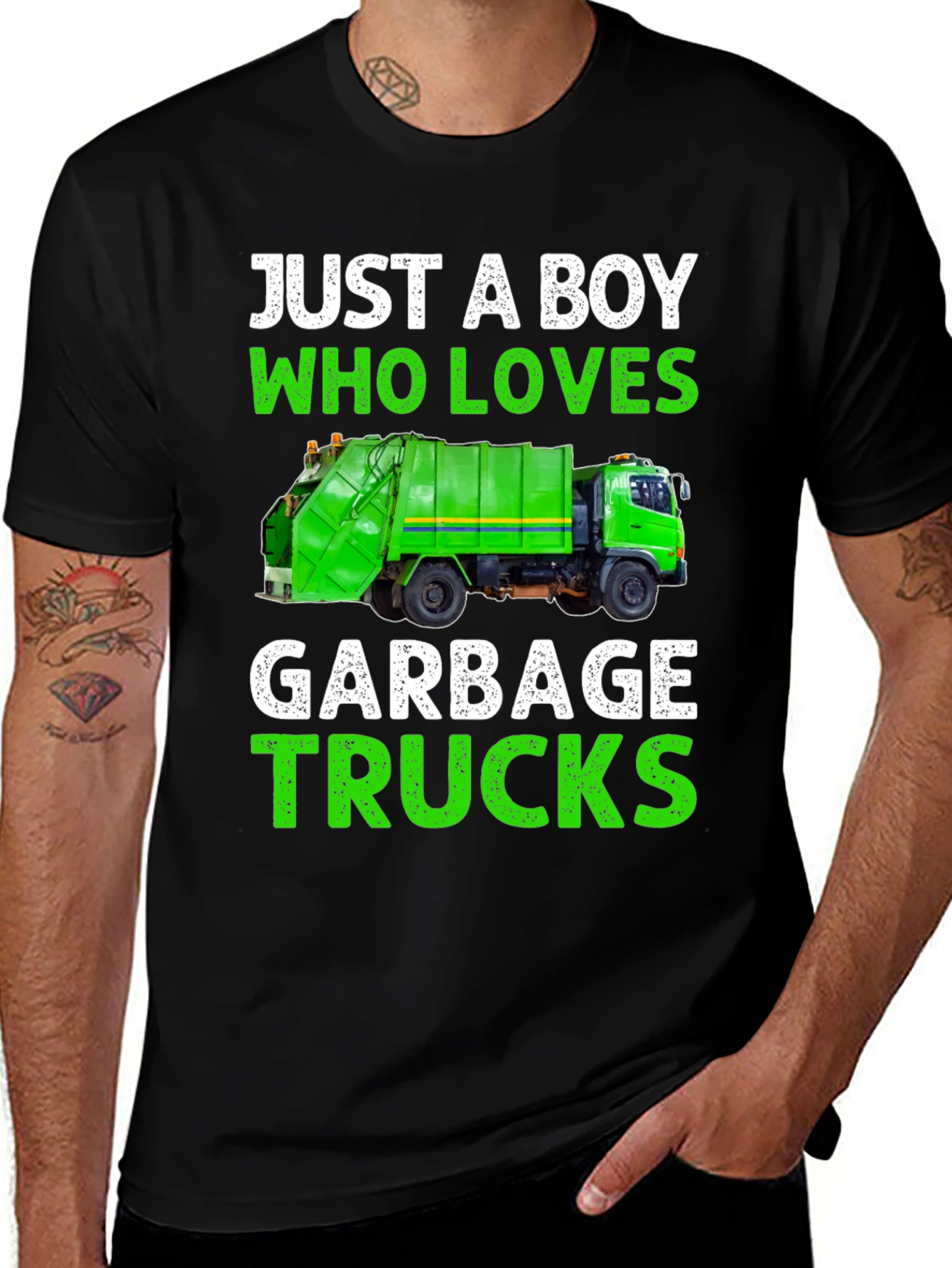 Boy Loves Garbage Trucks T-Shirt