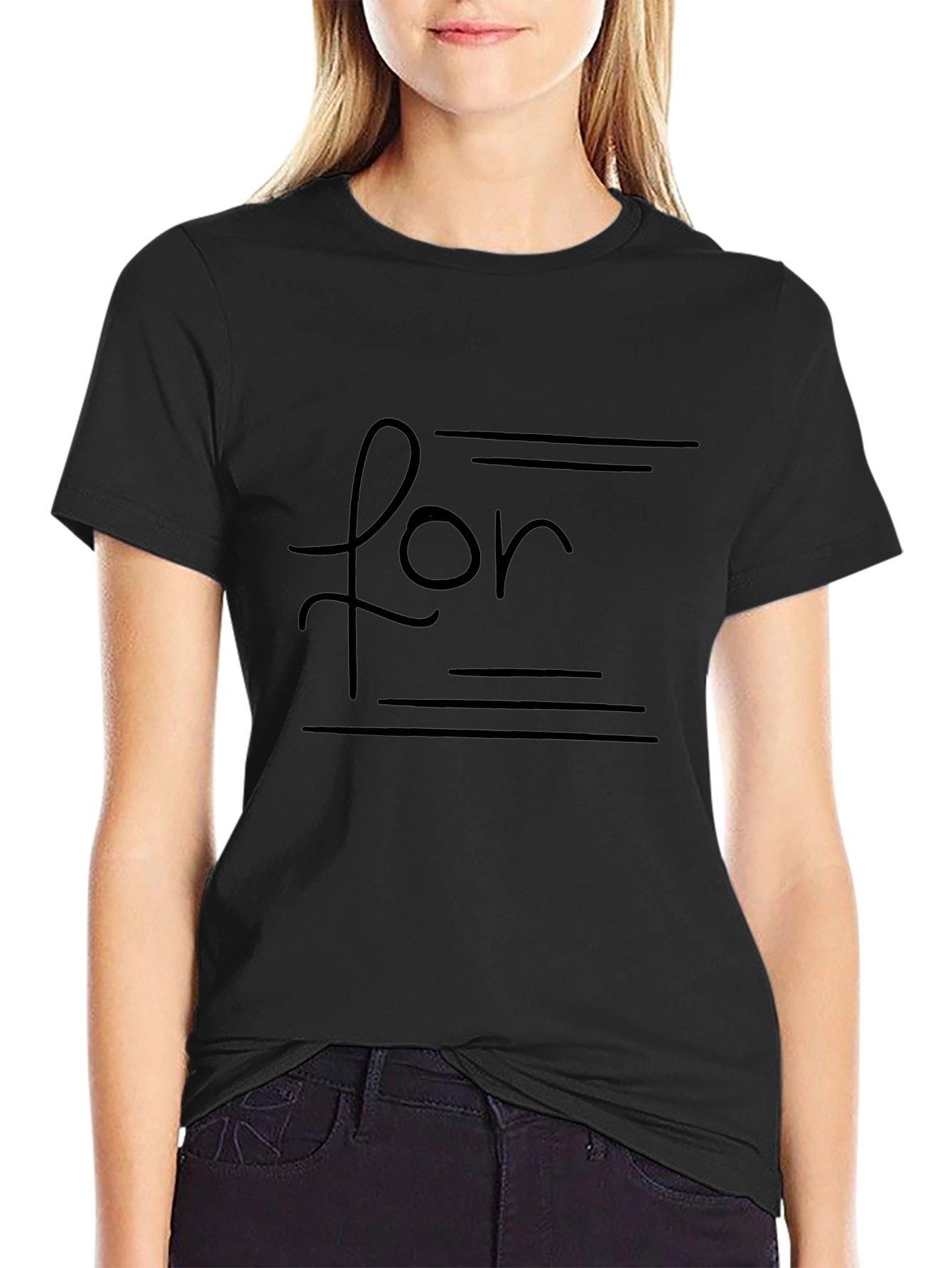 Stylish Black T-Shirt with For Graphic