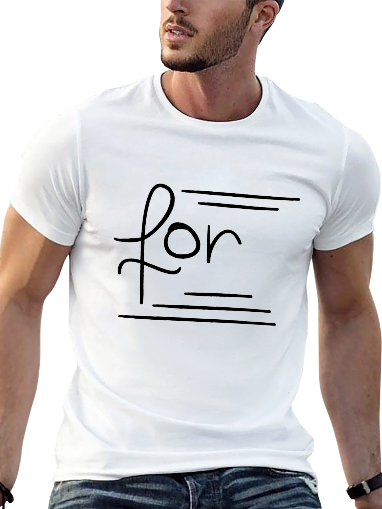 Stylish Black T-Shirt with For Graphic