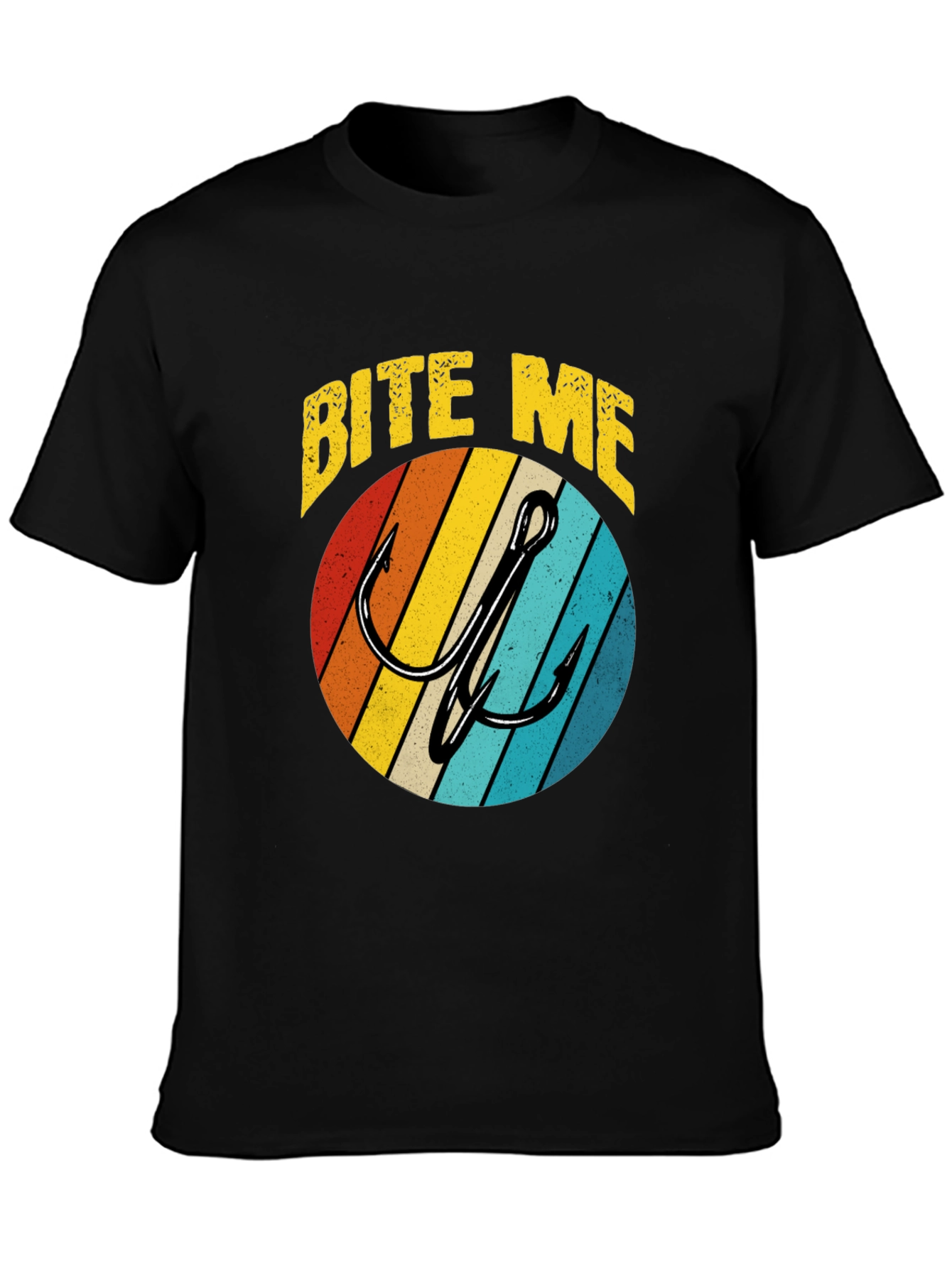 Bite Me Fishing Hook Graphic Tee - Retro Style