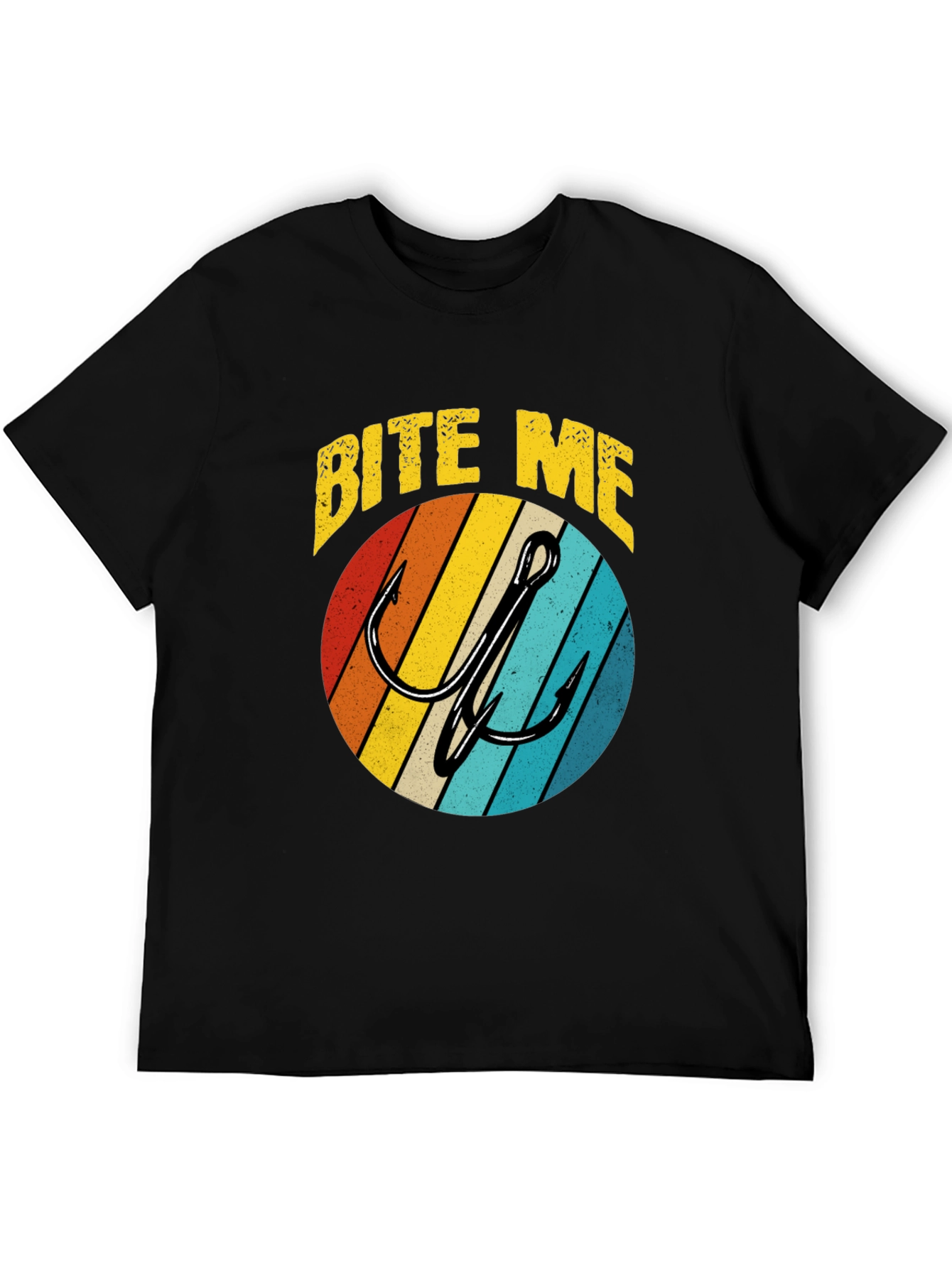 Bite Me Fishing Hook Graphic Tee - Retro Style