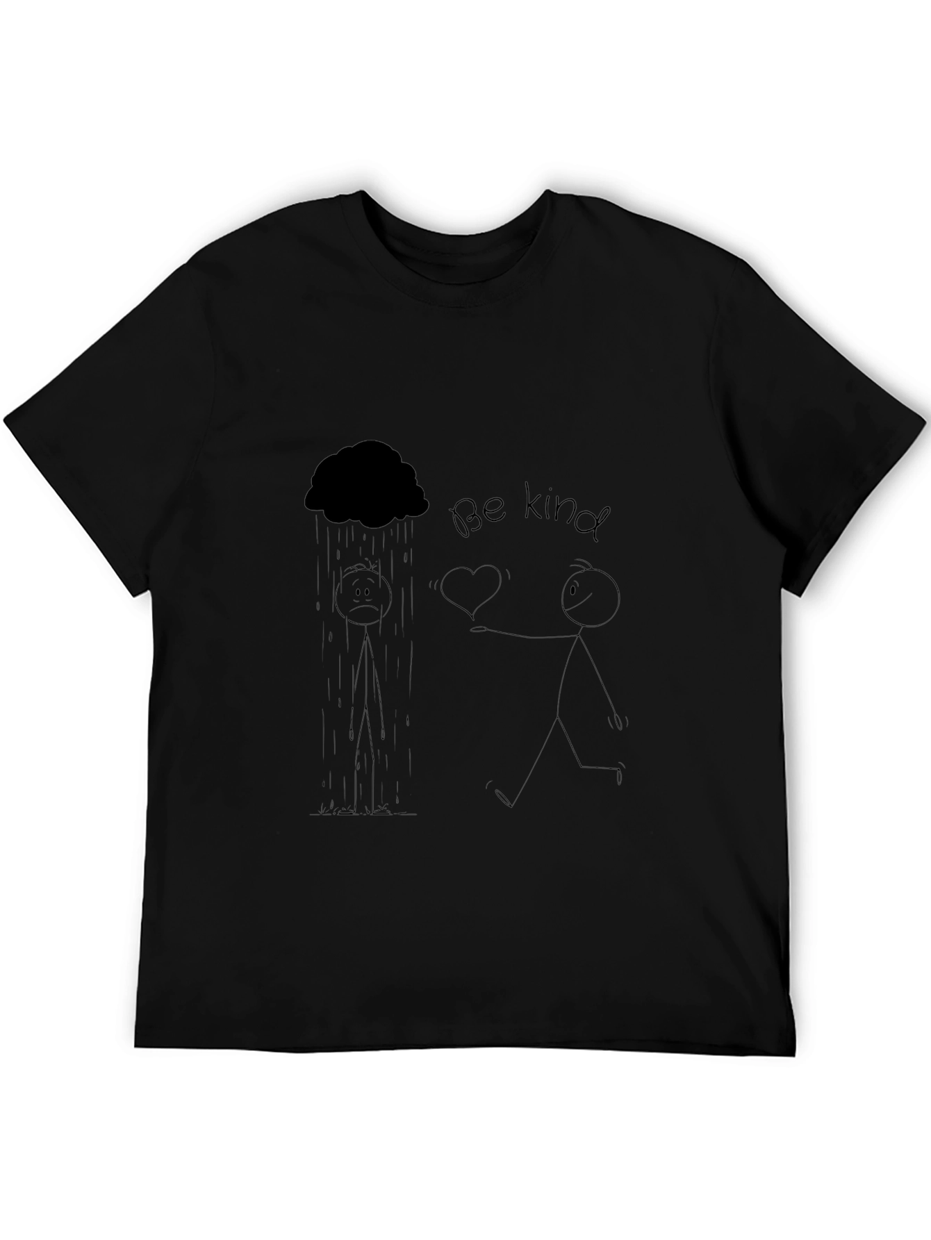 Be Kind Stick Figure Graphic Tee - Black