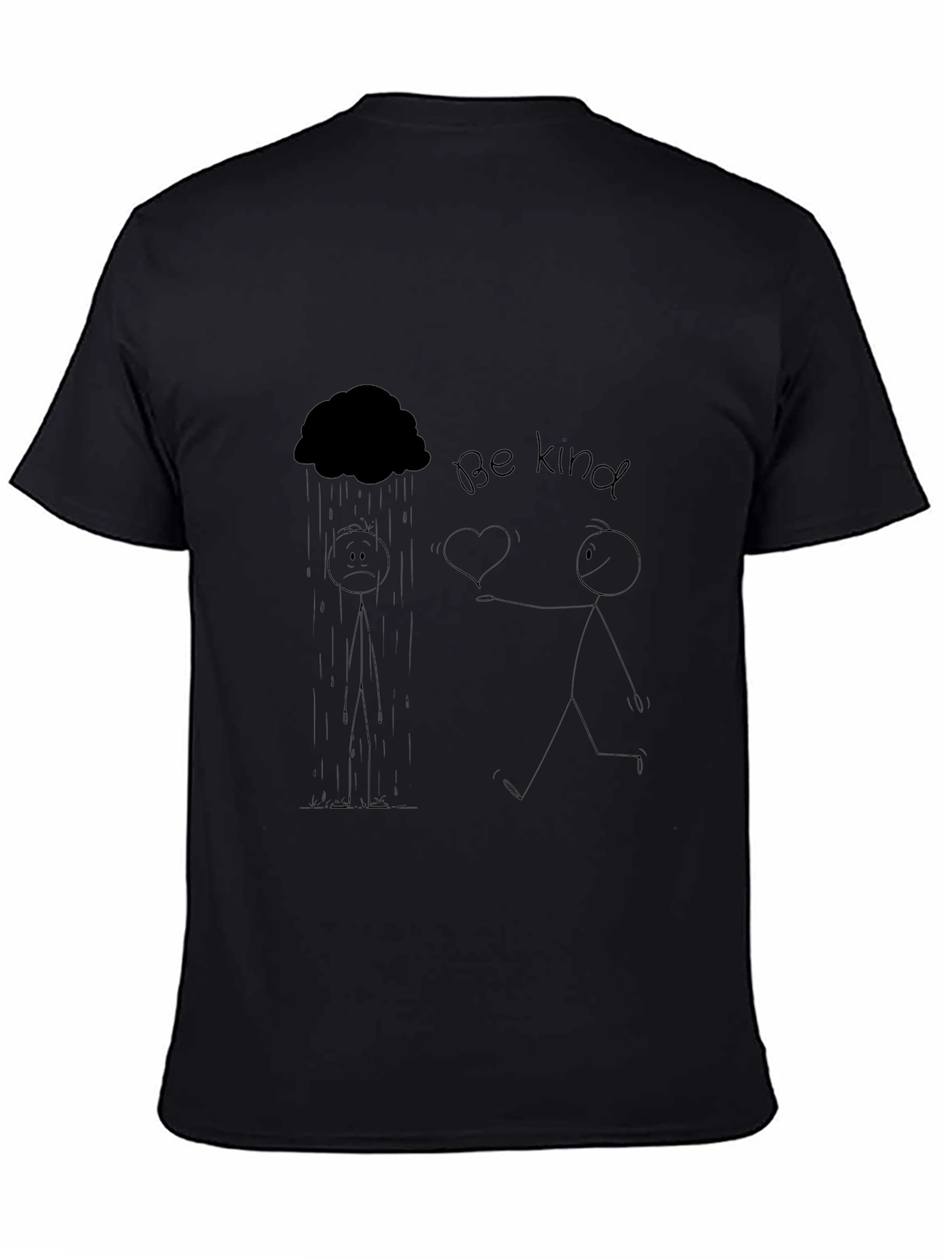 Be Kind Stick Figure Graphic Tee - Black