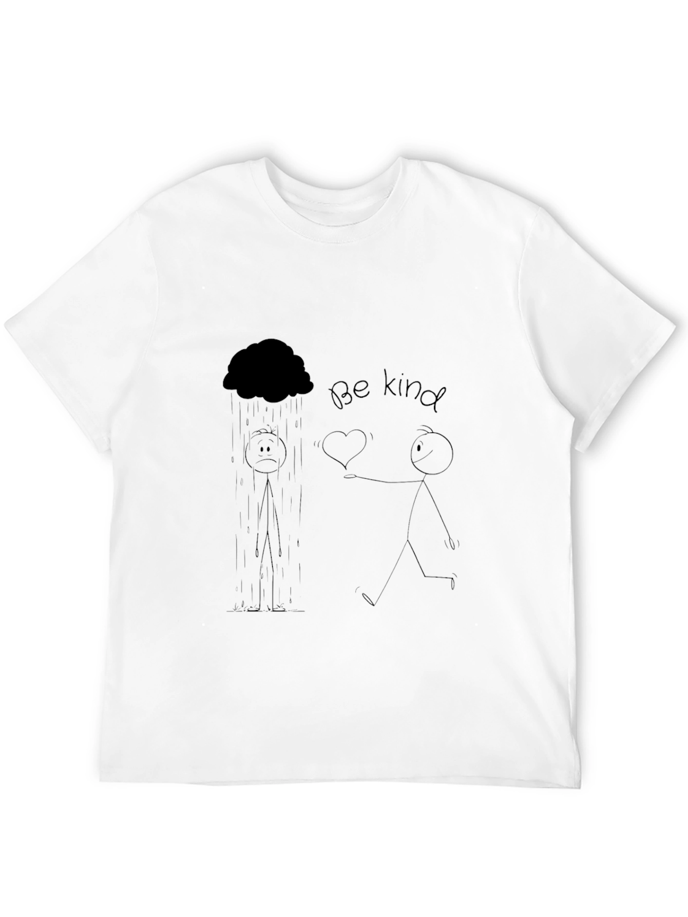 Be Kind Stick Figure Graphic Tee - Black