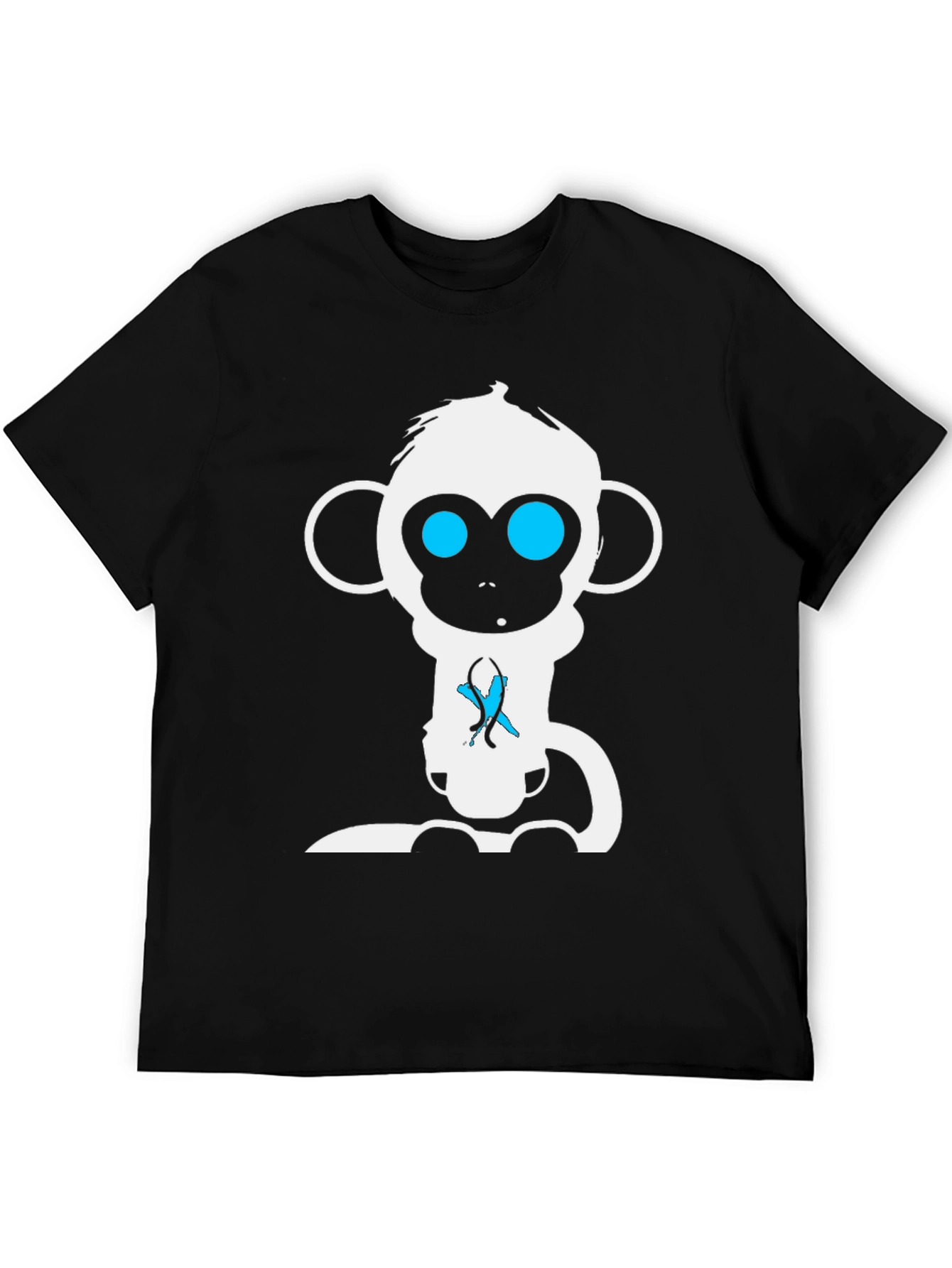 Monkey Graphic Tee - Black Cotton T-Shirt
