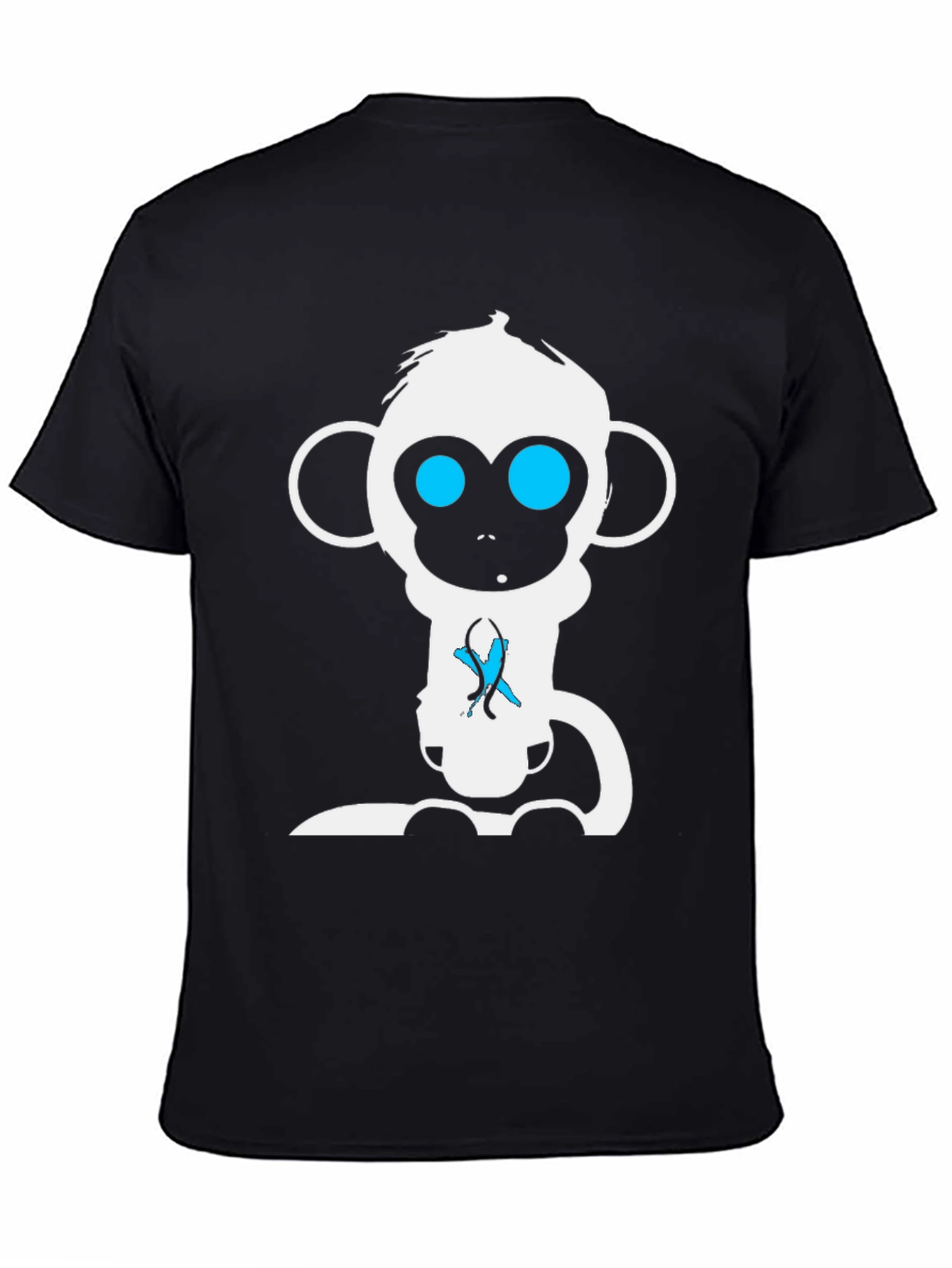 Monkey Graphic Tee - Black Cotton T-Shirt