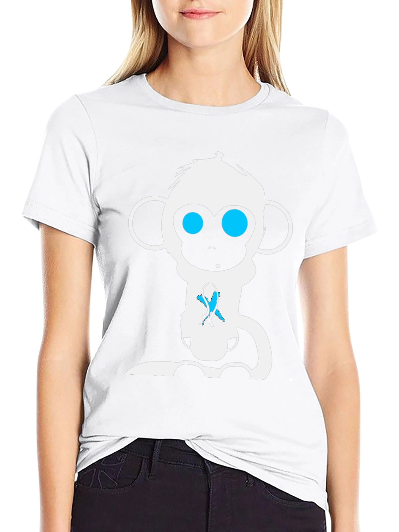 Monkey Graphic Tee - Black Cotton T-Shirt