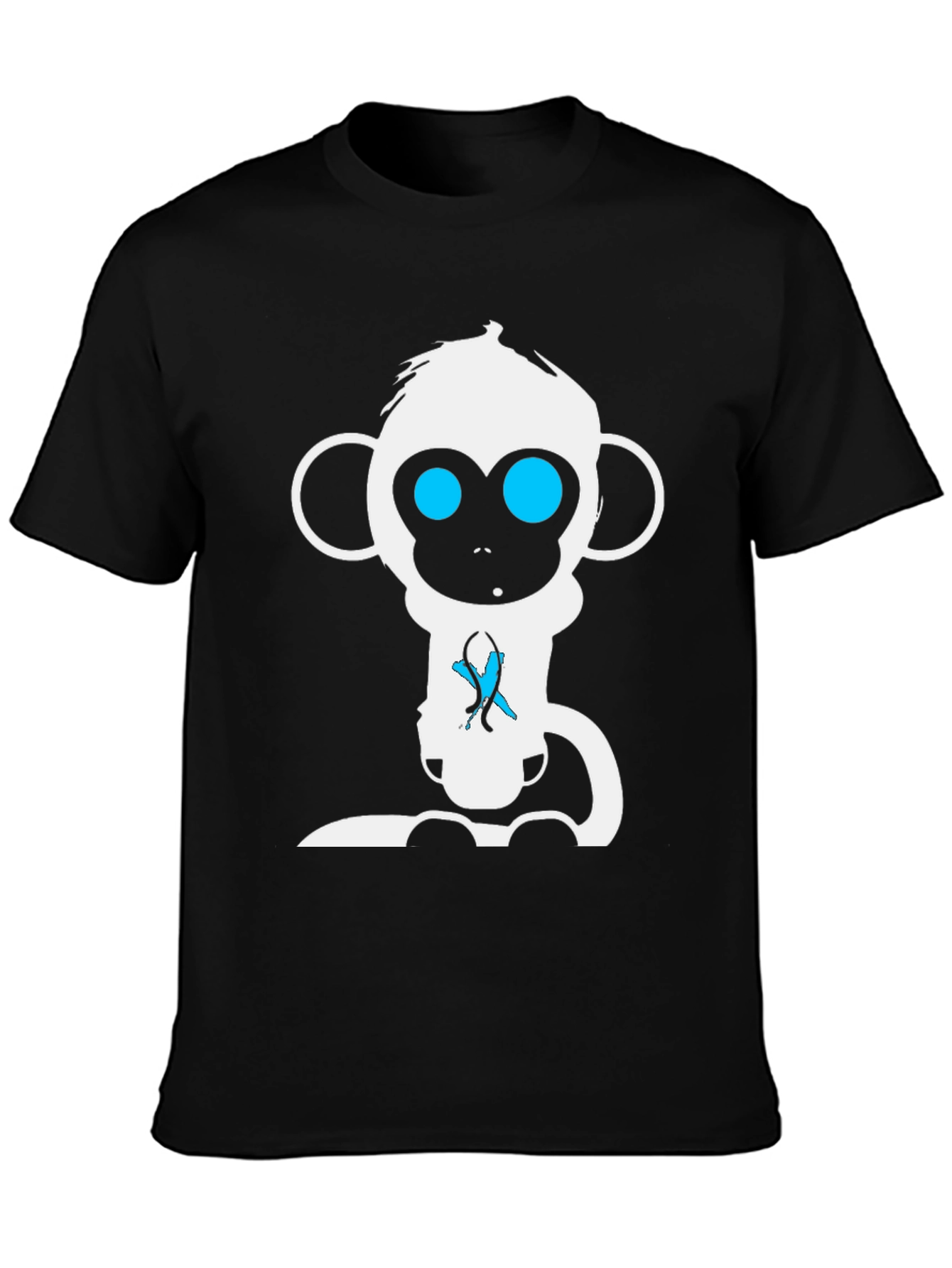 Monkey Graphic Tee - Black Cotton T-Shirt