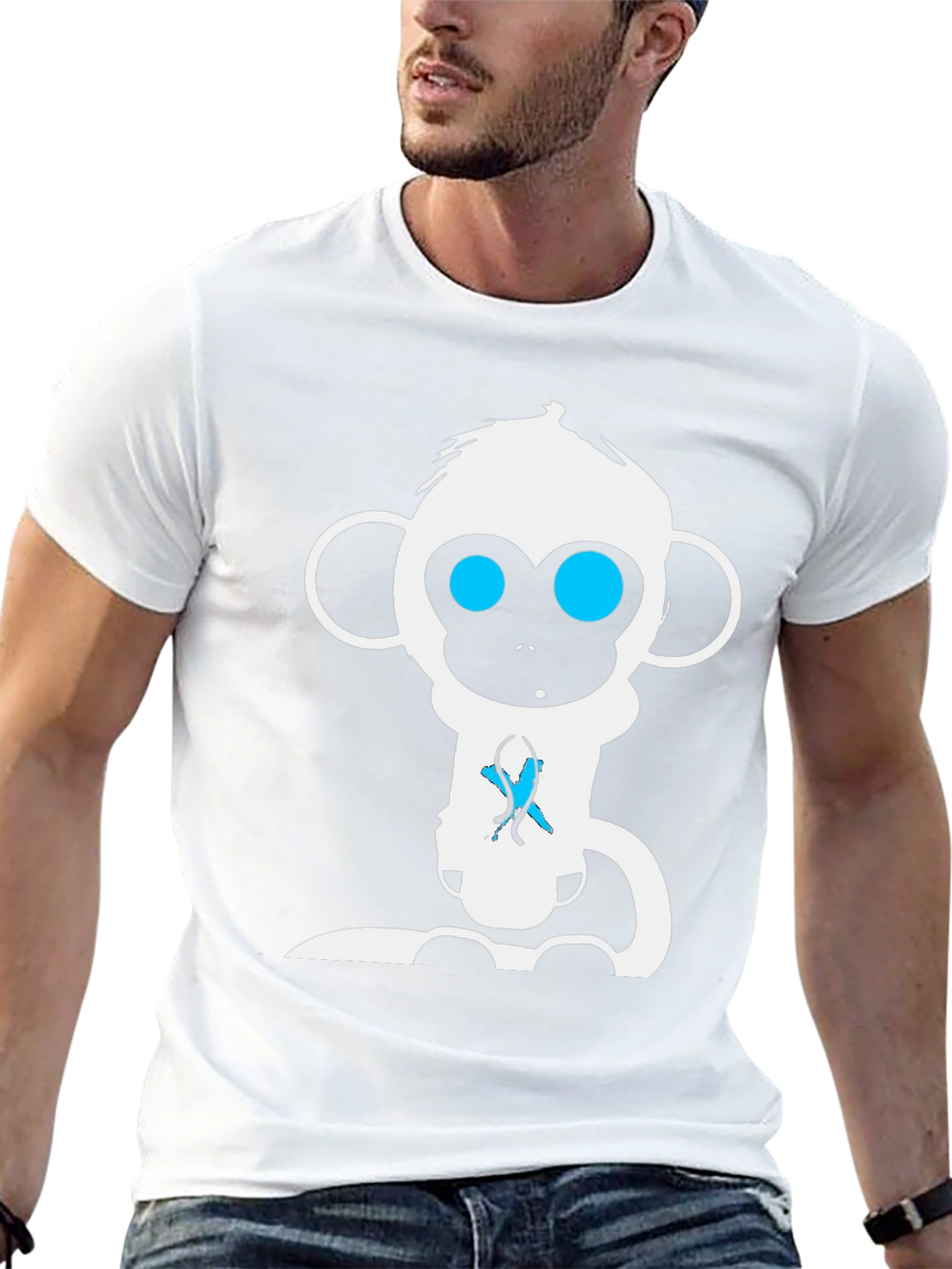 Monkey Graphic Tee - Black Cotton T-Shirt