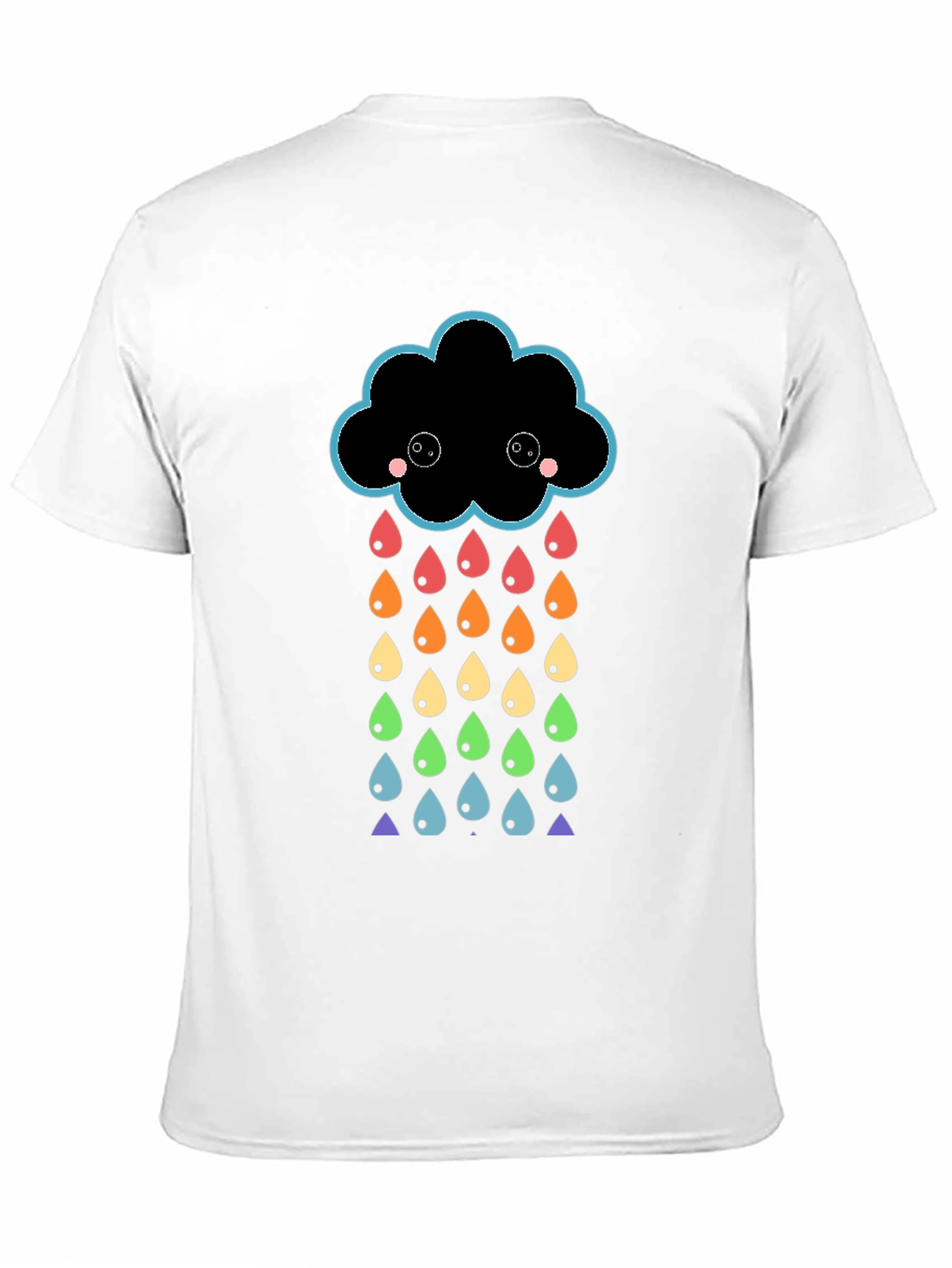 Rainbow Rain Cloud Graphic T-Shirt - Black