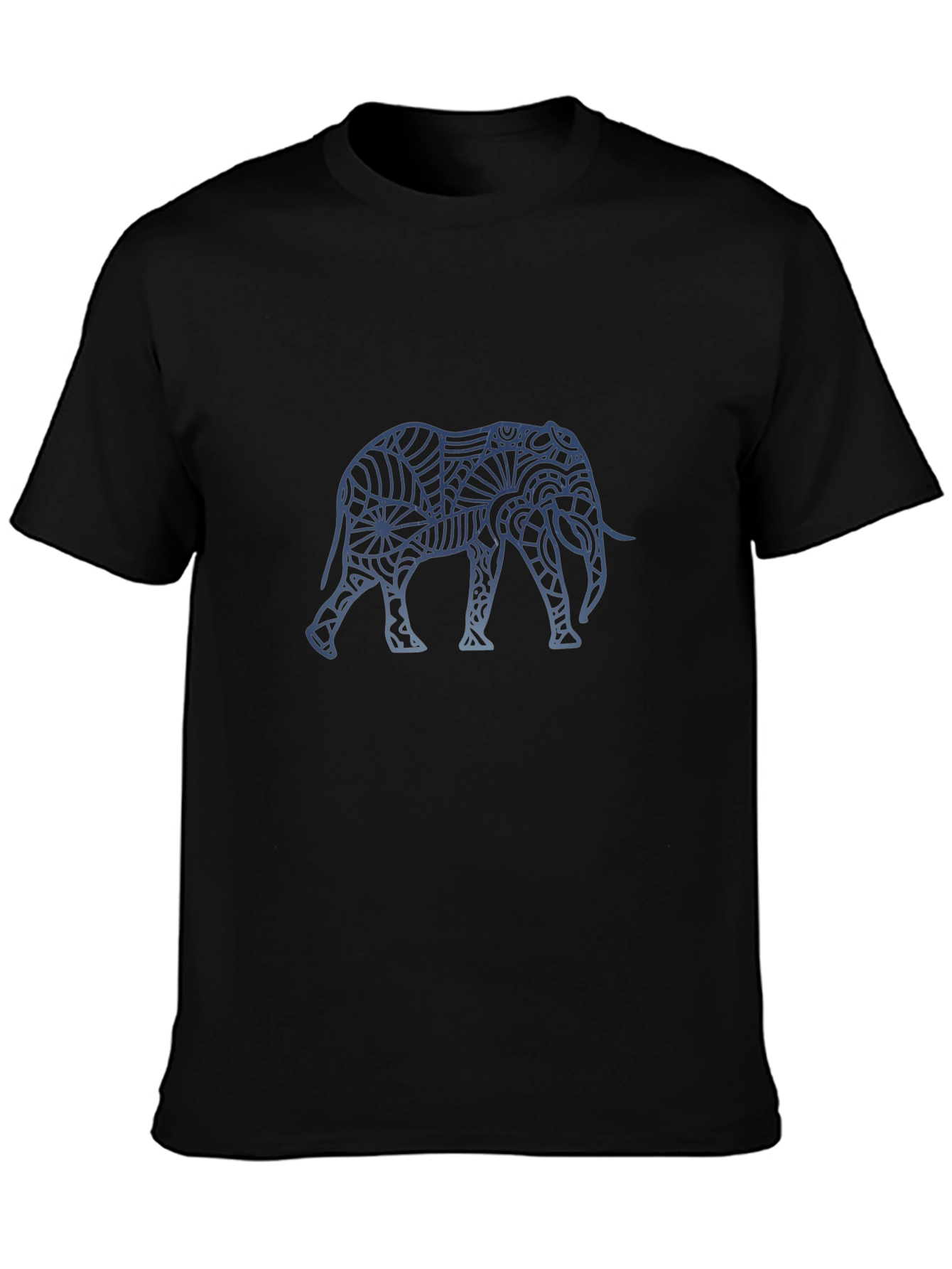 Elephant Graphic Print Black T-Shirt