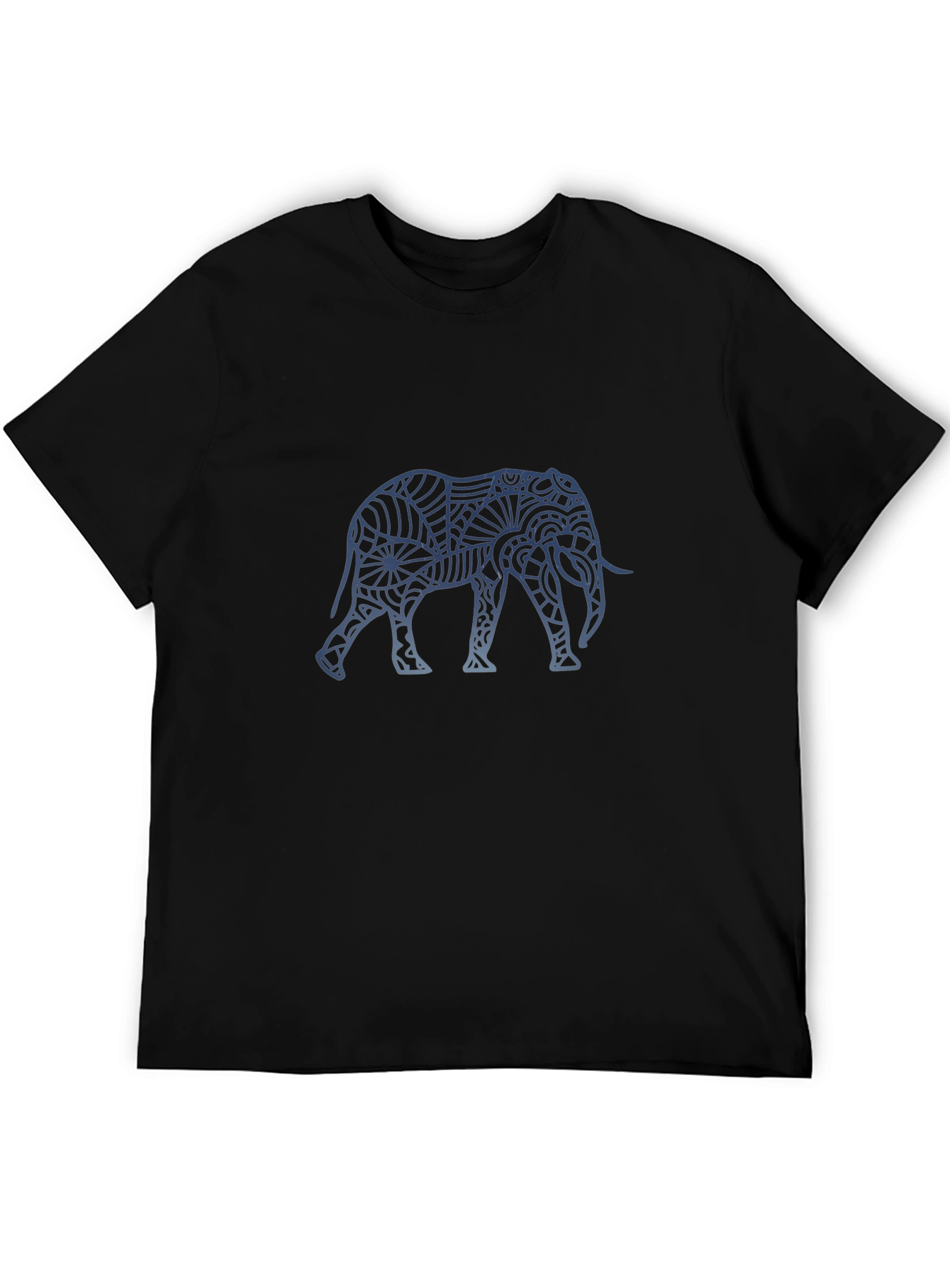 Elephant Graphic Print Black T-Shirt