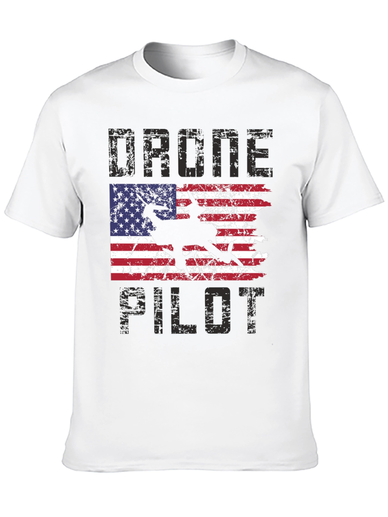 Drone Pilot American Flag Graphic T-Shirt