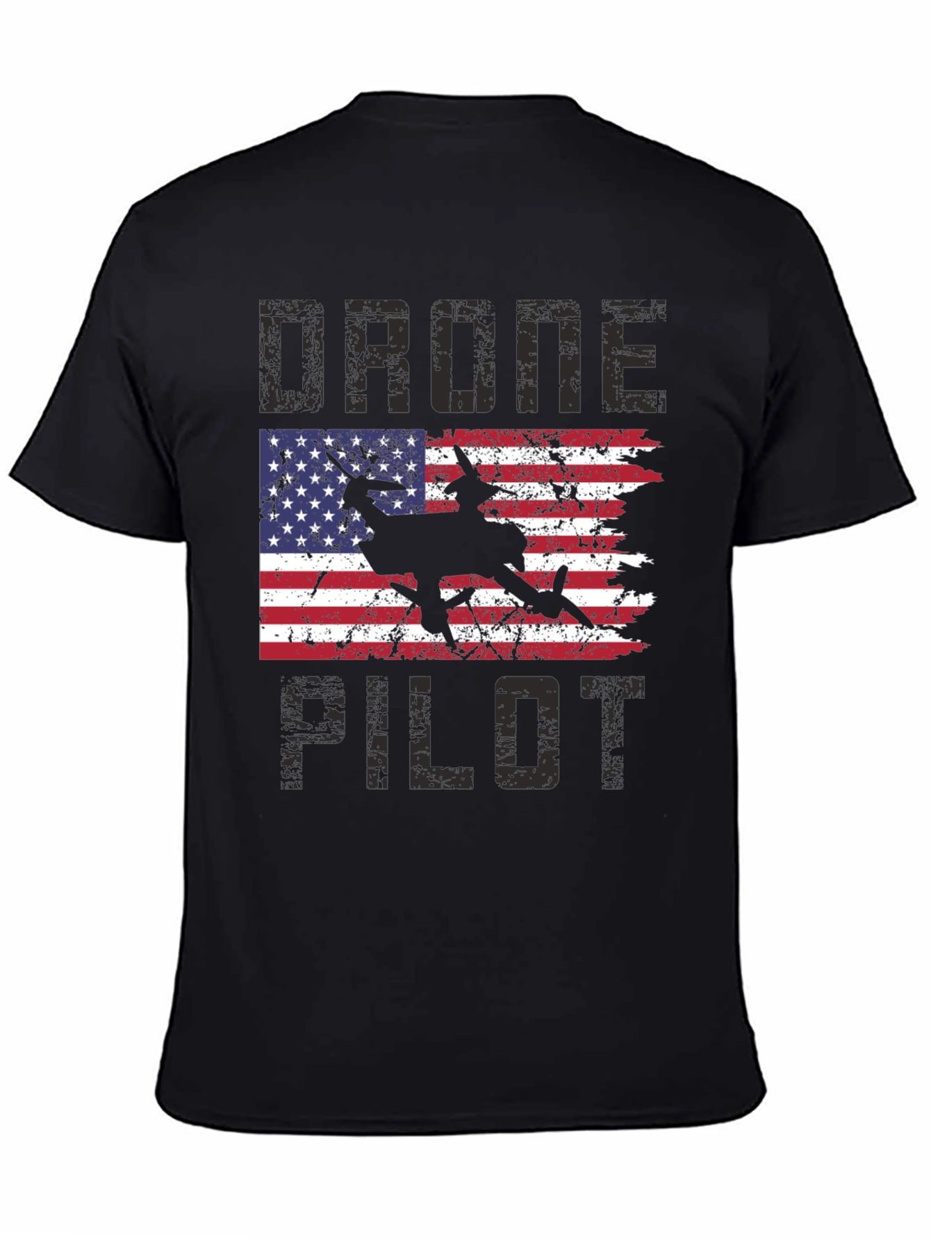 Drone Pilot American Flag Graphic T-Shirt