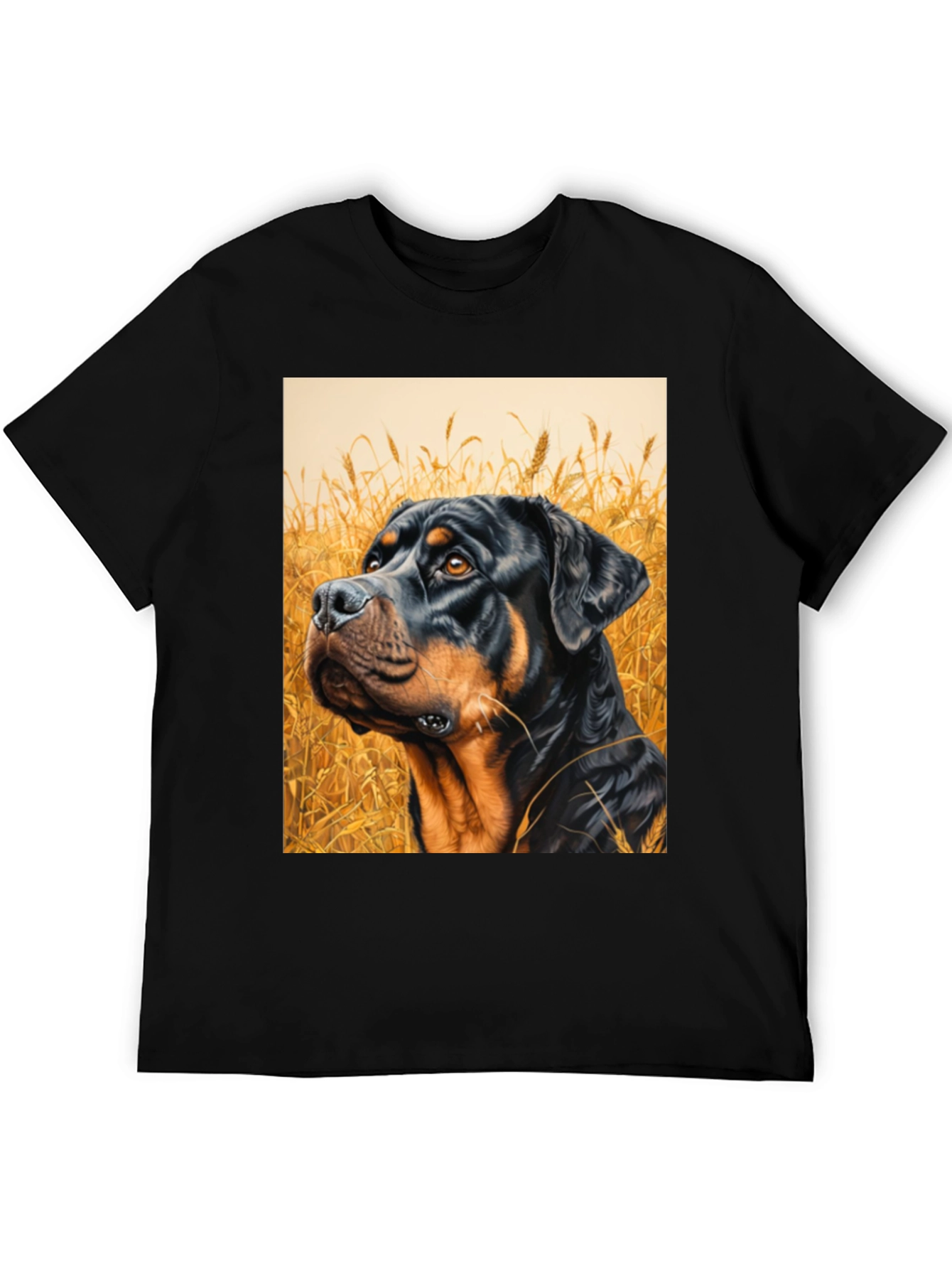 Rottweiler Dog Art Black T-Shirt
