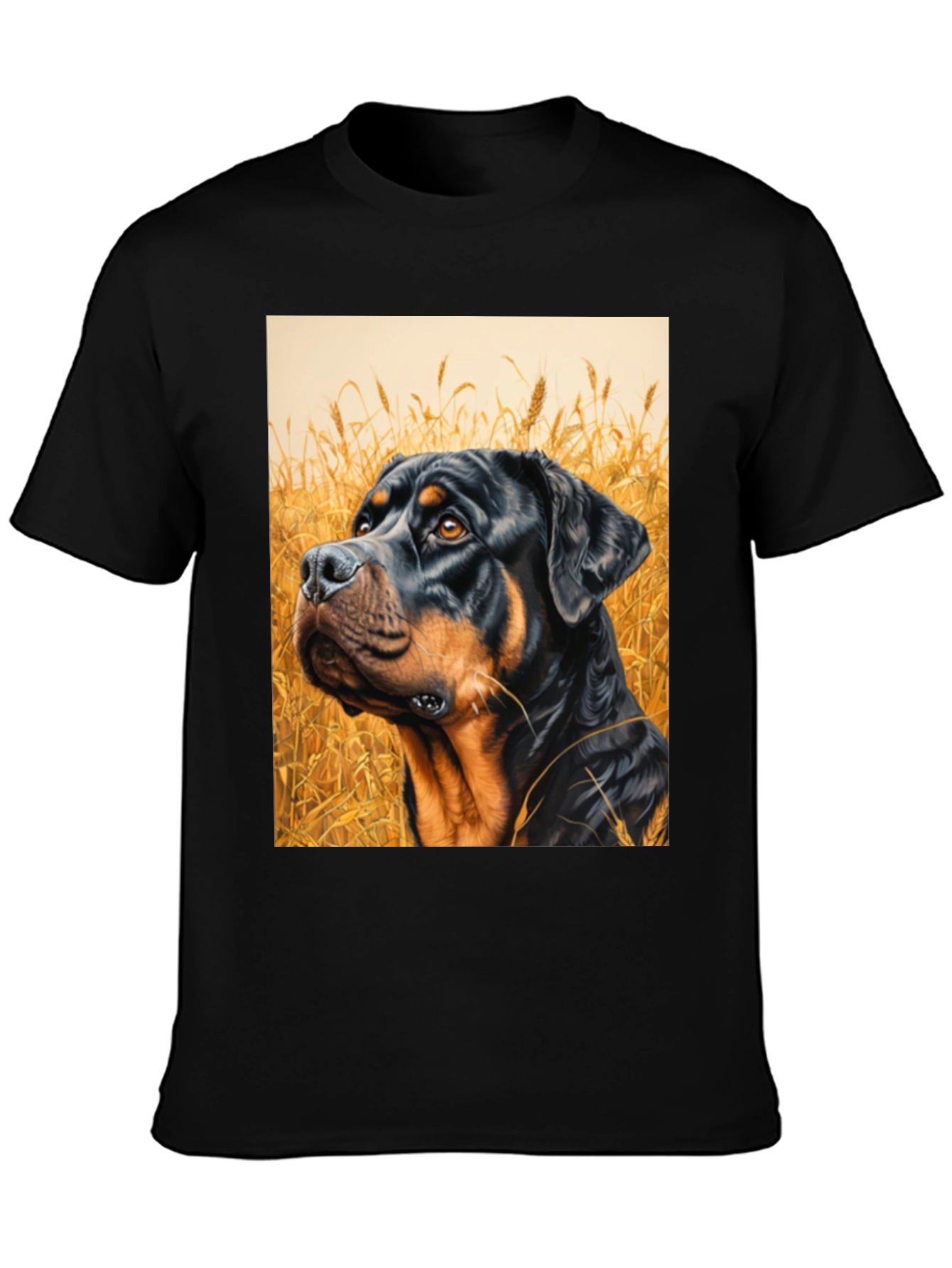 Rottweiler Dog Art Black T-Shirt