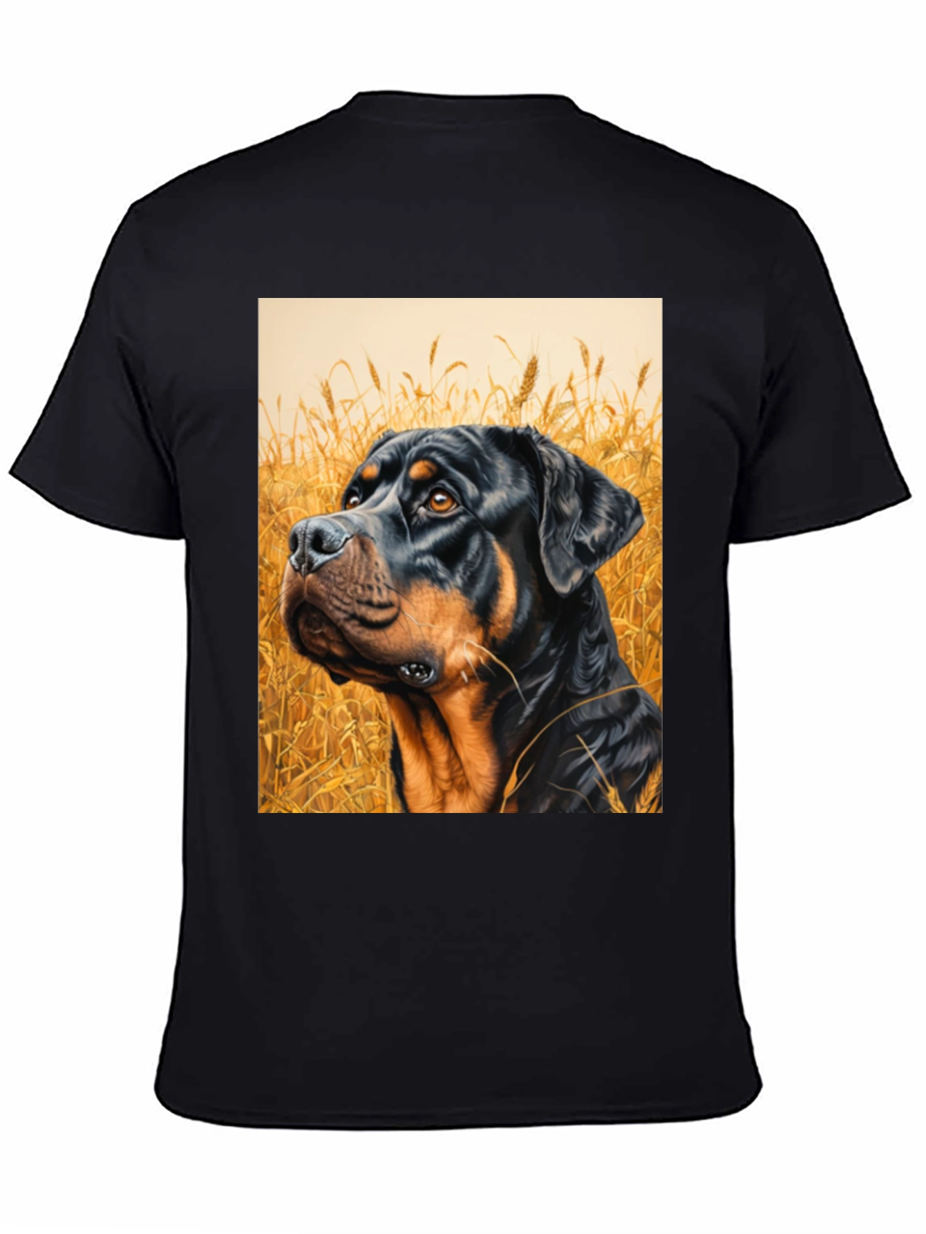 Rottweiler Dog Art Black T-Shirt