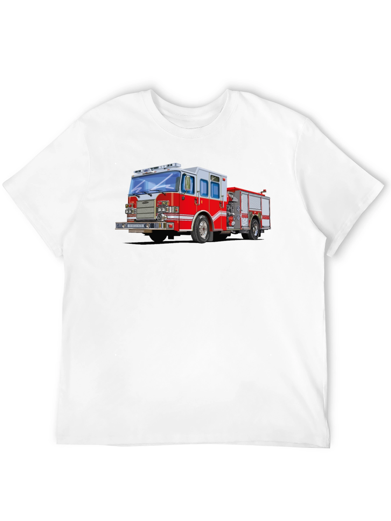 Firetruck Graphic Tee - Black Cotton Blend T-Shirt