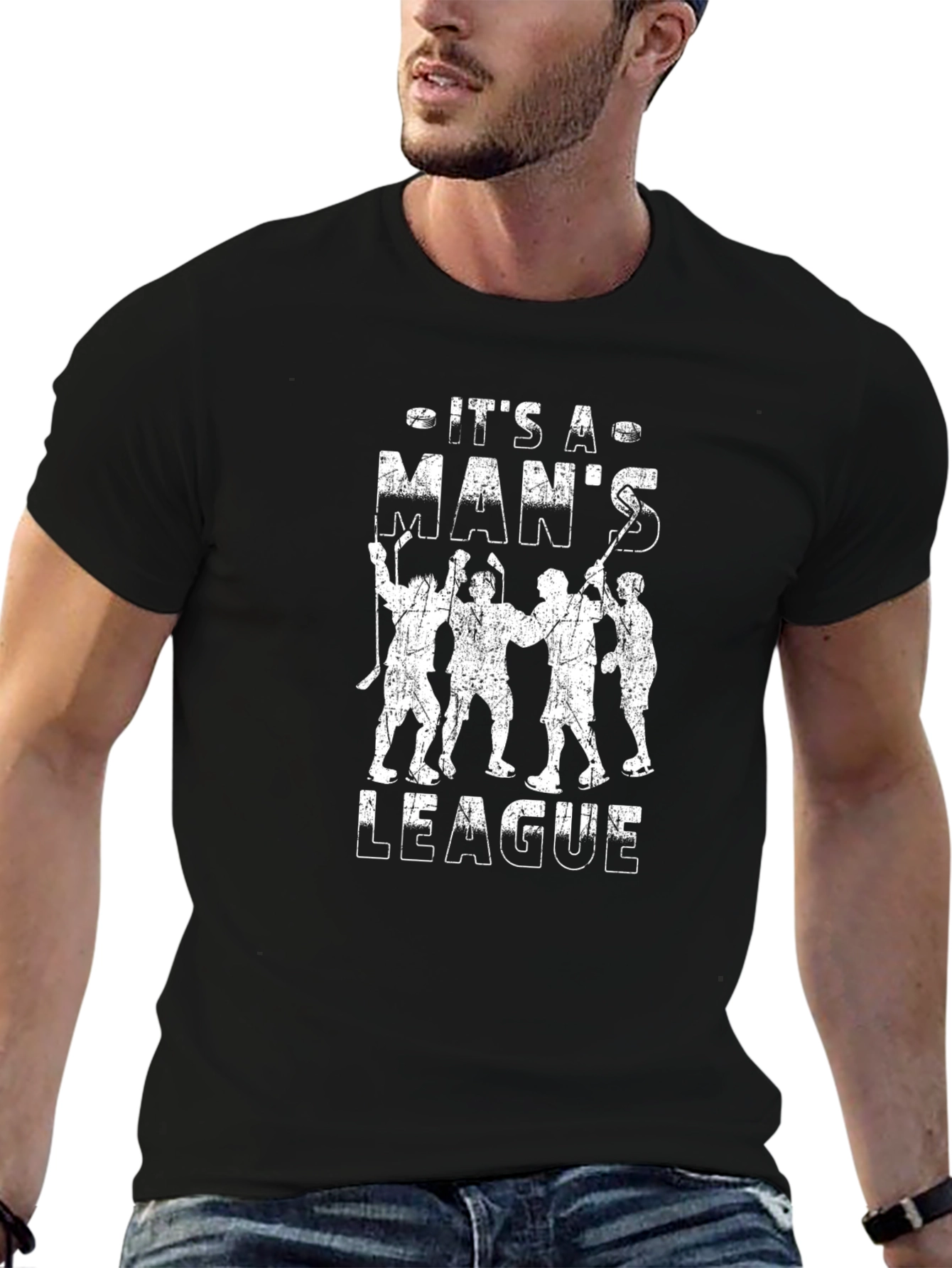 Its a Mans League T-Shirt - Hockey Graphic Tee
