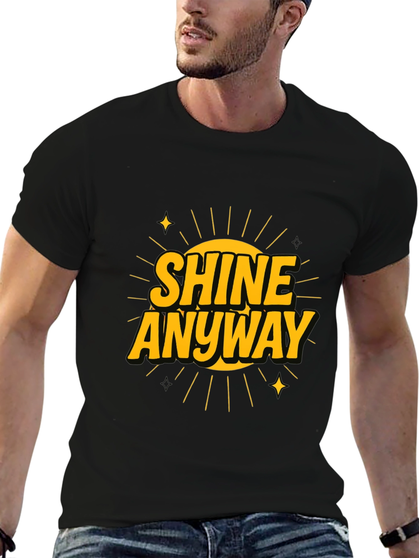 Shine Anyway Black Graphic Tee