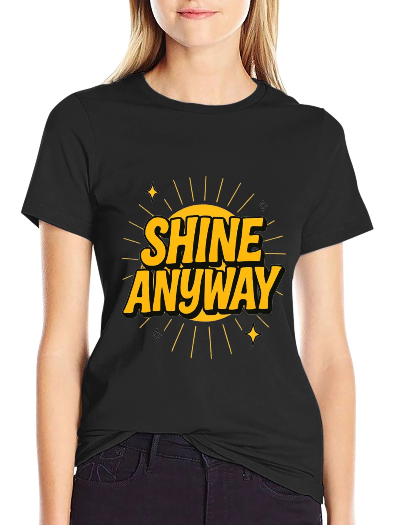 Shine Anyway Black Graphic Tee