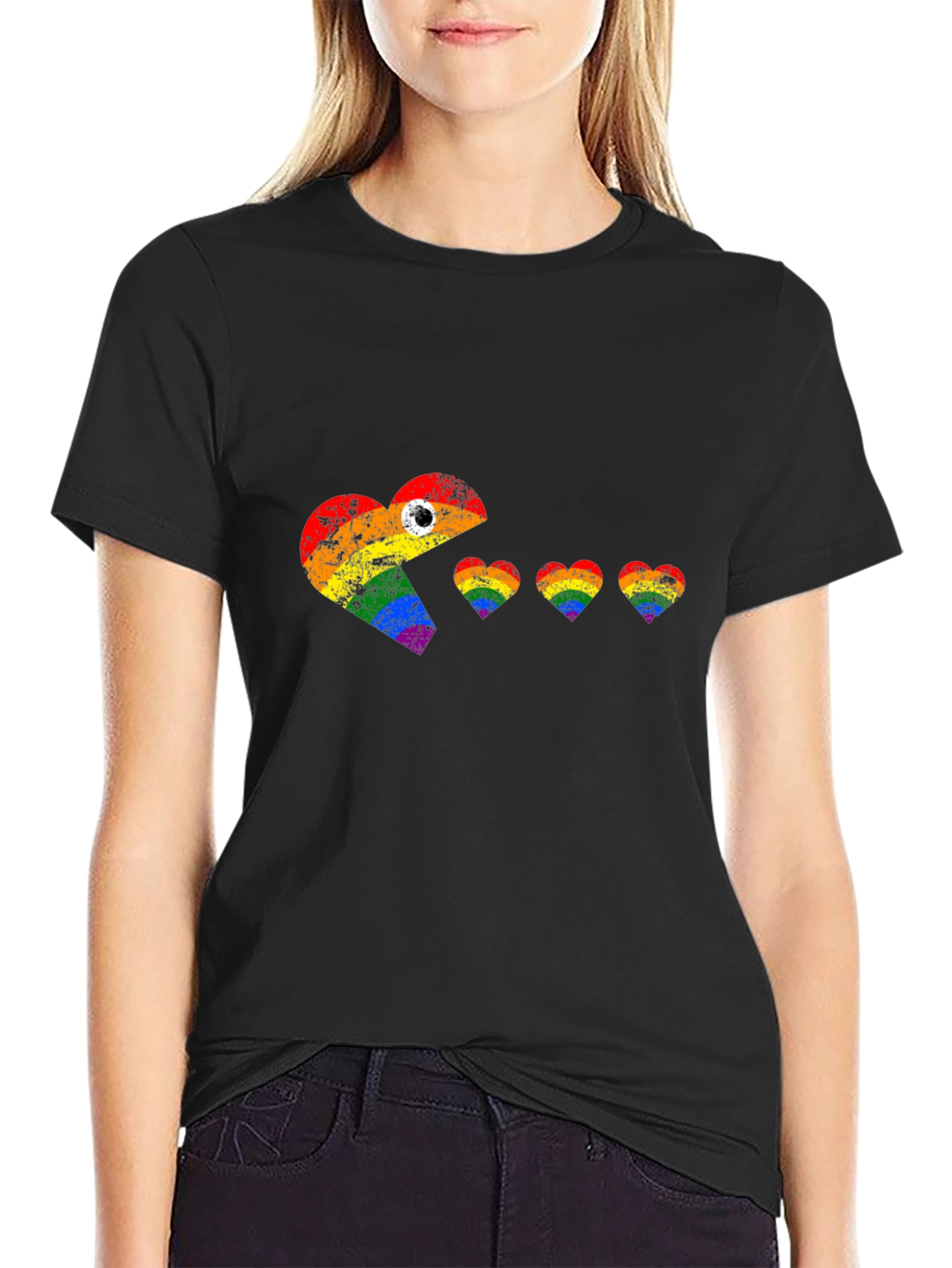LGBT Pride Pac-Man Heart T-Shirt