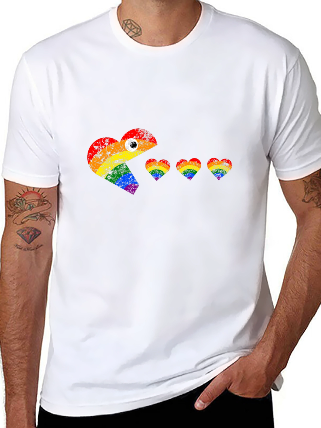 LGBT Pride Pac-Man Heart T-Shirt