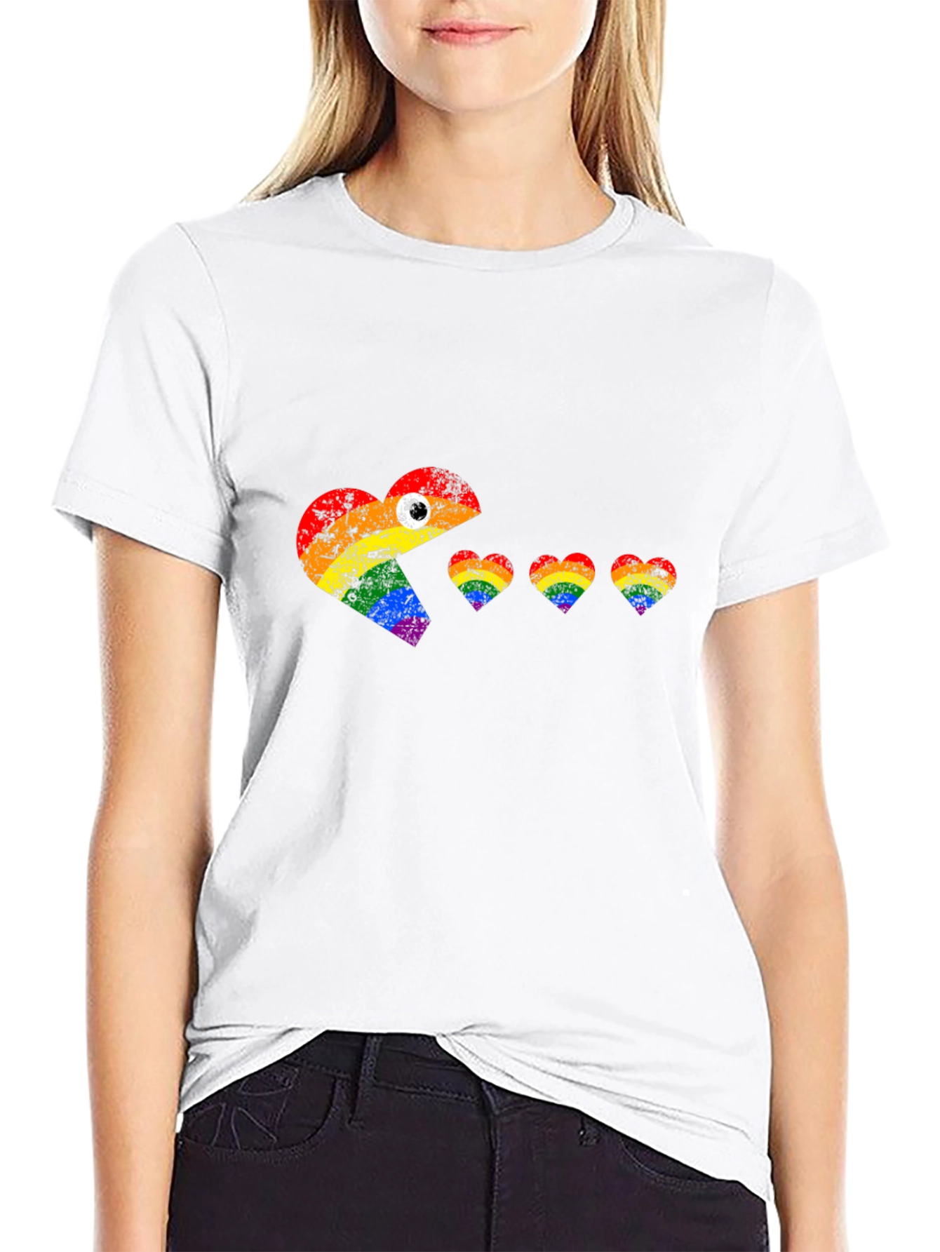 LGBT Pride Pac-Man Heart T-Shirt