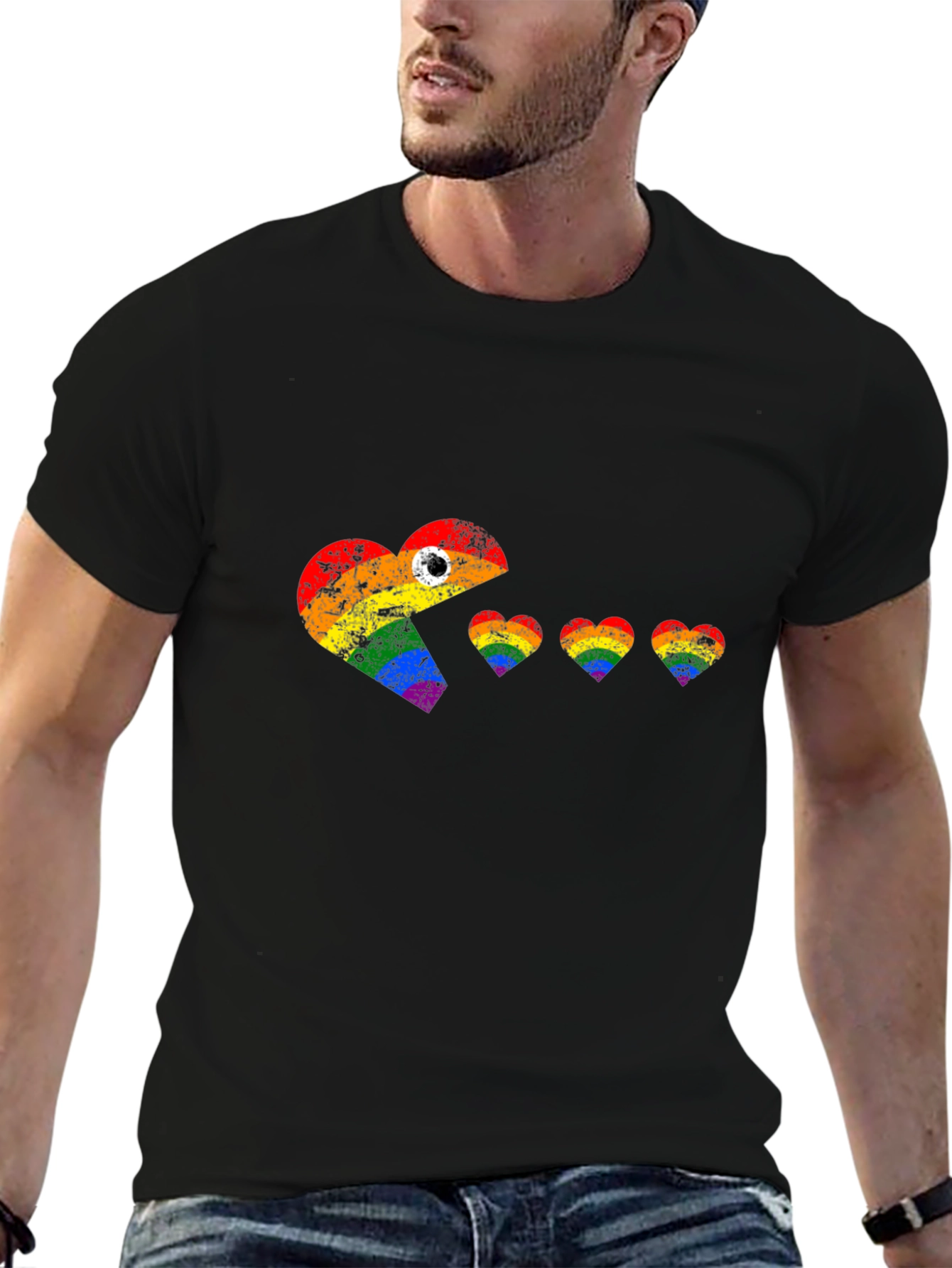 LGBT Pride Pac-Man Heart T-Shirt