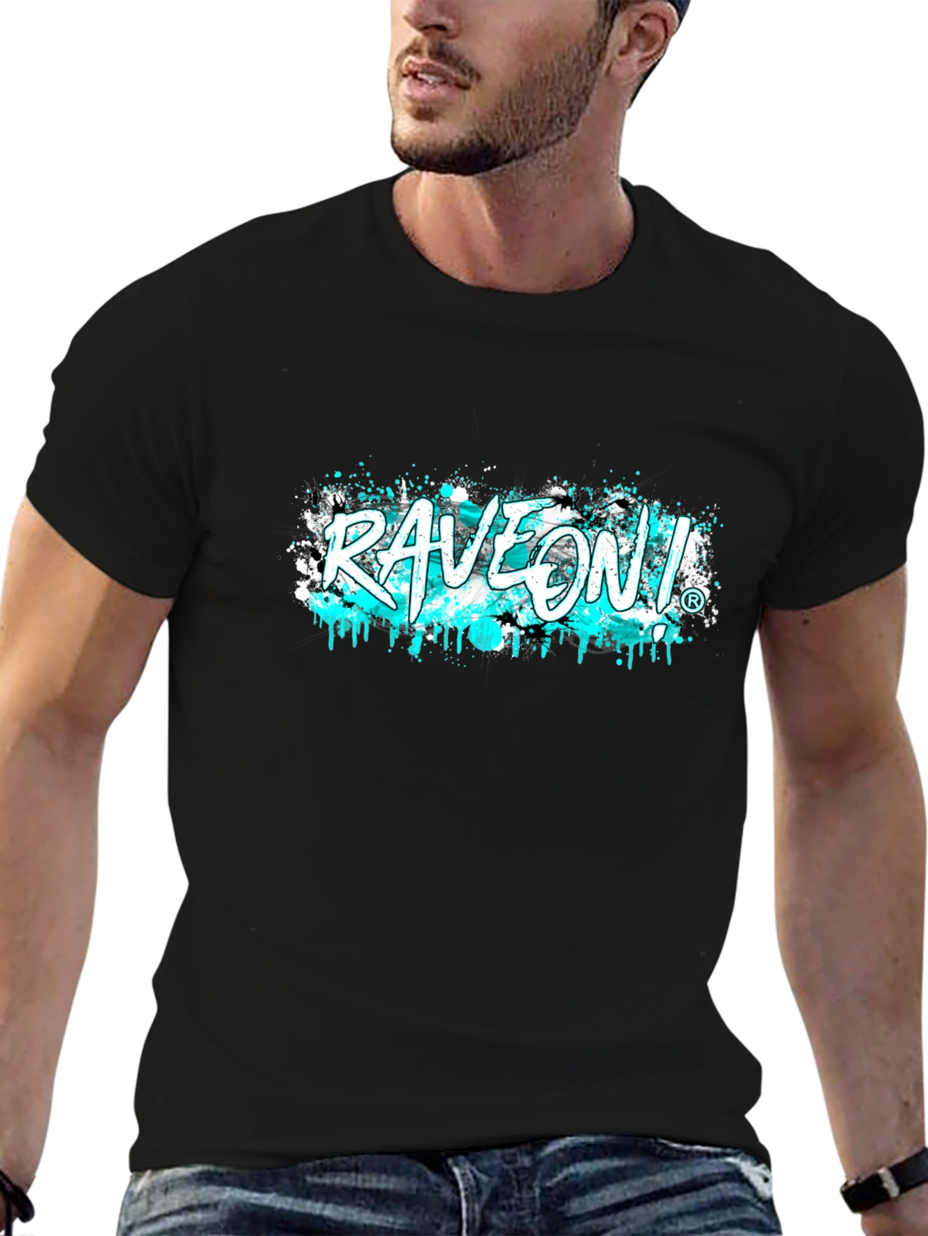 RaveOn! Graphic Tee - Black Cotton T-Shirt