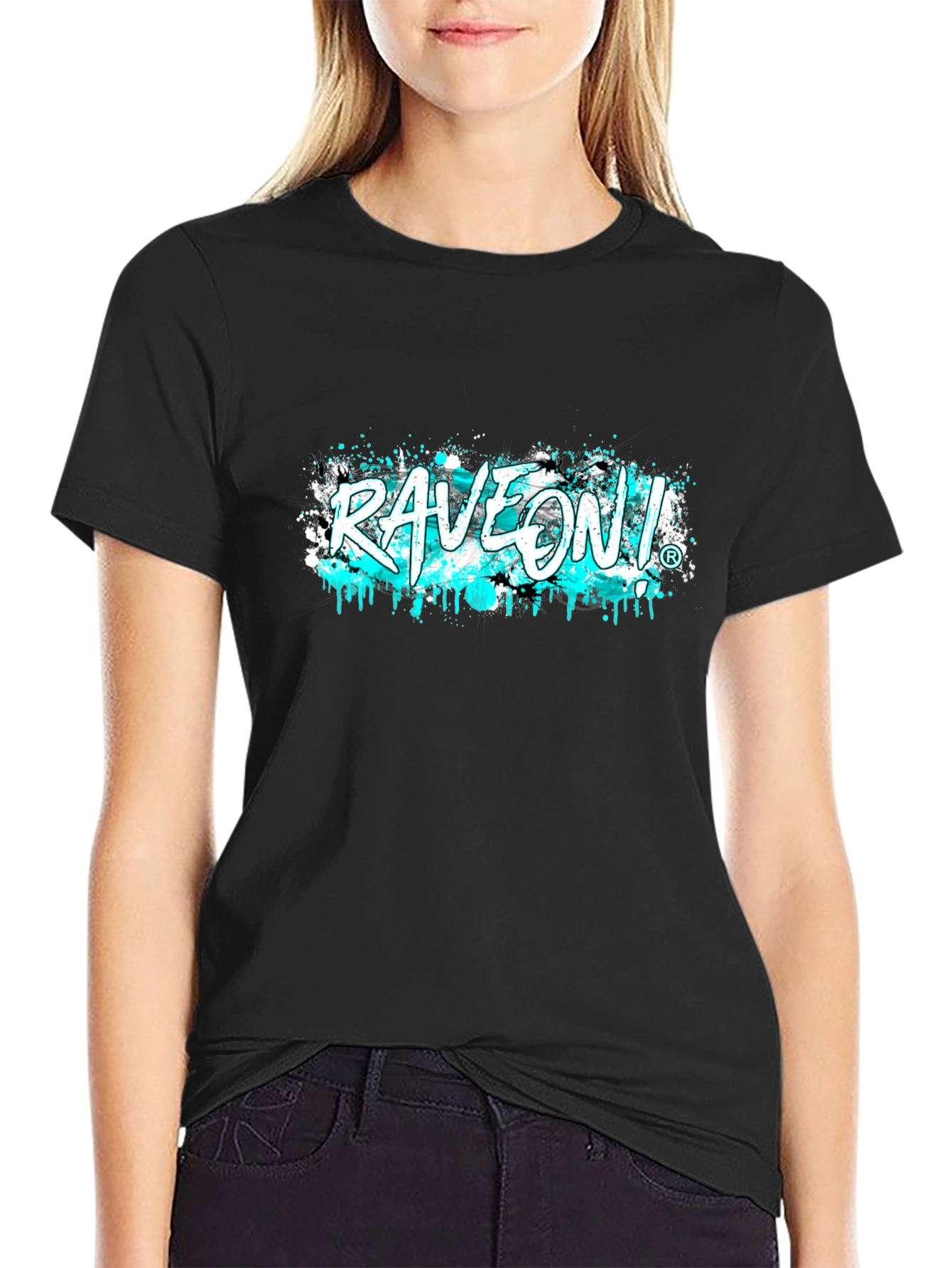 RaveOn! Graphic Tee - Black Cotton T-Shirt