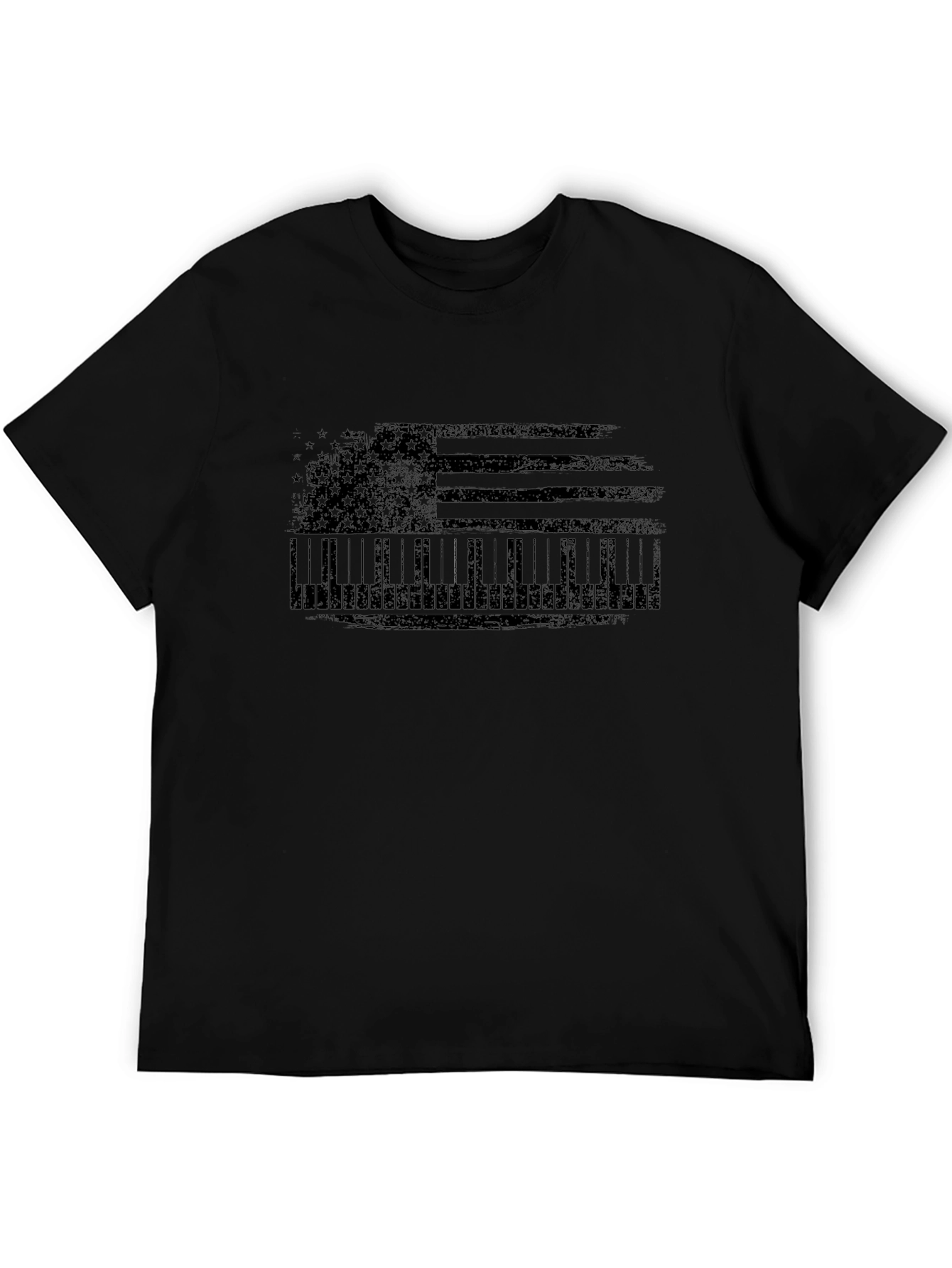 Piano American Flag Graphic T-Shirt