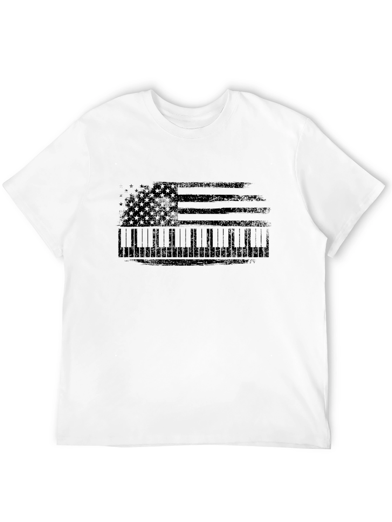 Piano American Flag Graphic T-Shirt