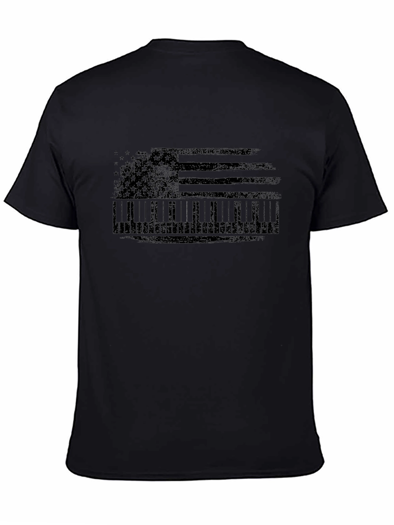 Piano American Flag Graphic T-Shirt